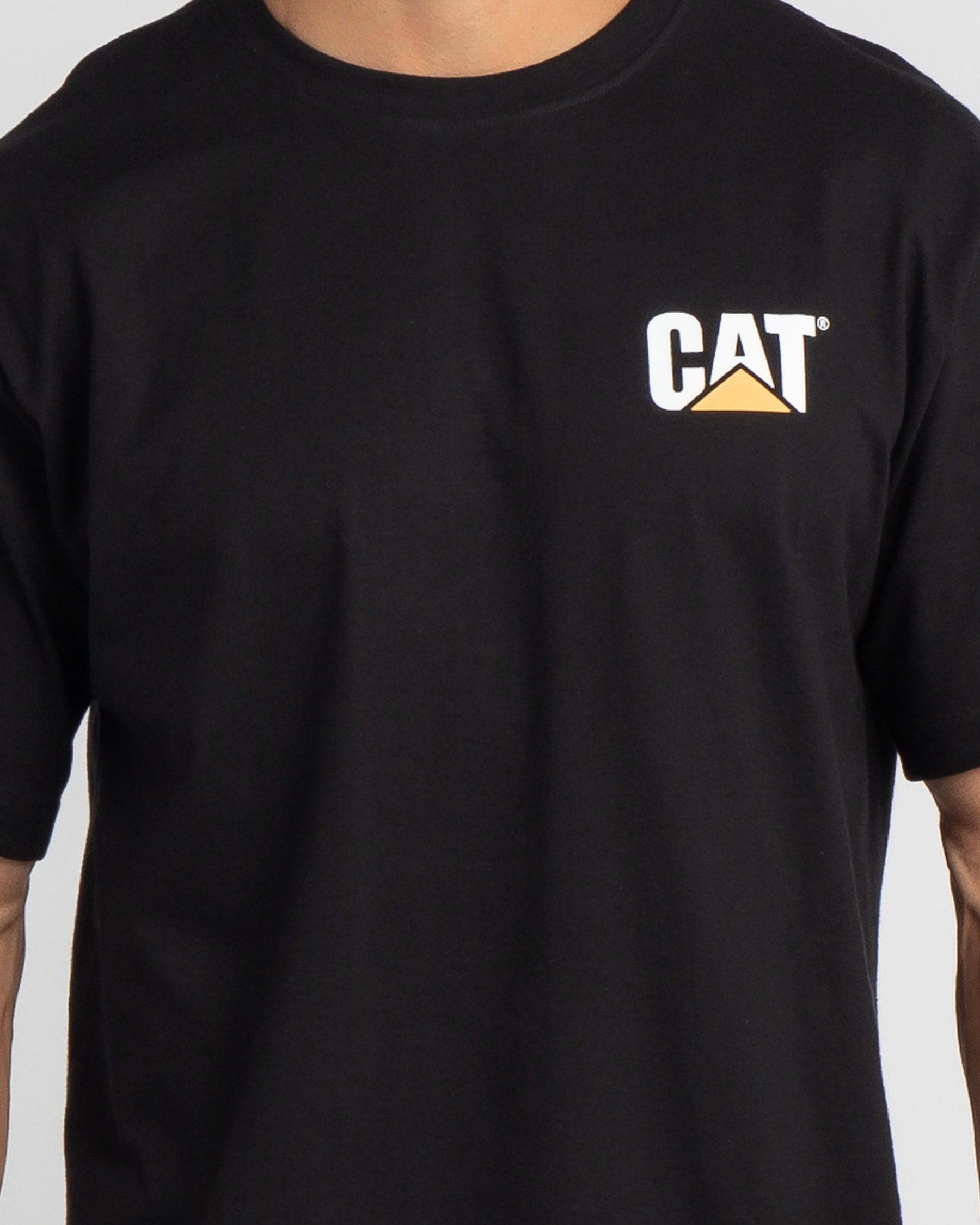Shop Cat Trademark Logo T-Shirt In Black - Fast Shipping & Easy Returns ...