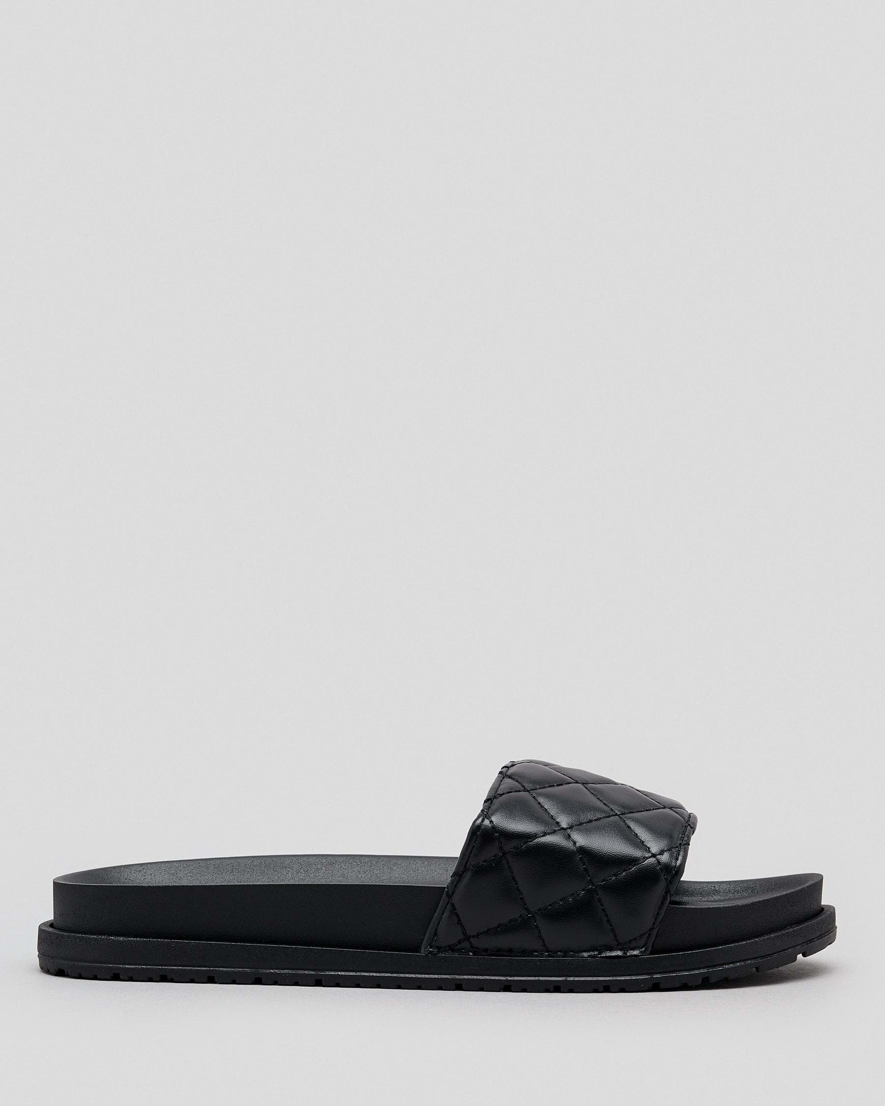Shop Ava And Ever Cressida Slide Sandals In Black - Fast Shipping ...