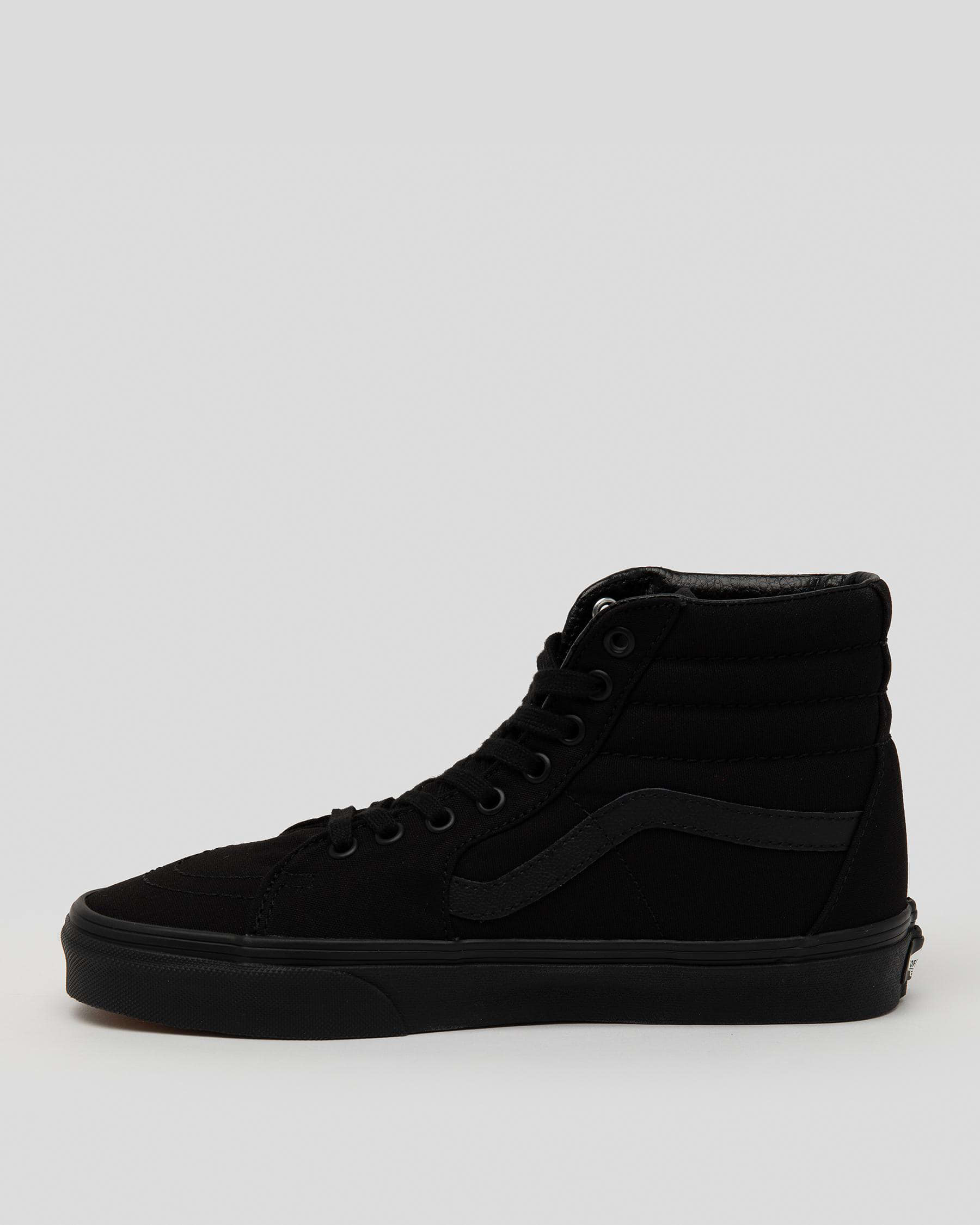Shop Vans Womens Sk8-Hi Shoes In Black/black - Fast Shipping & Easy ...