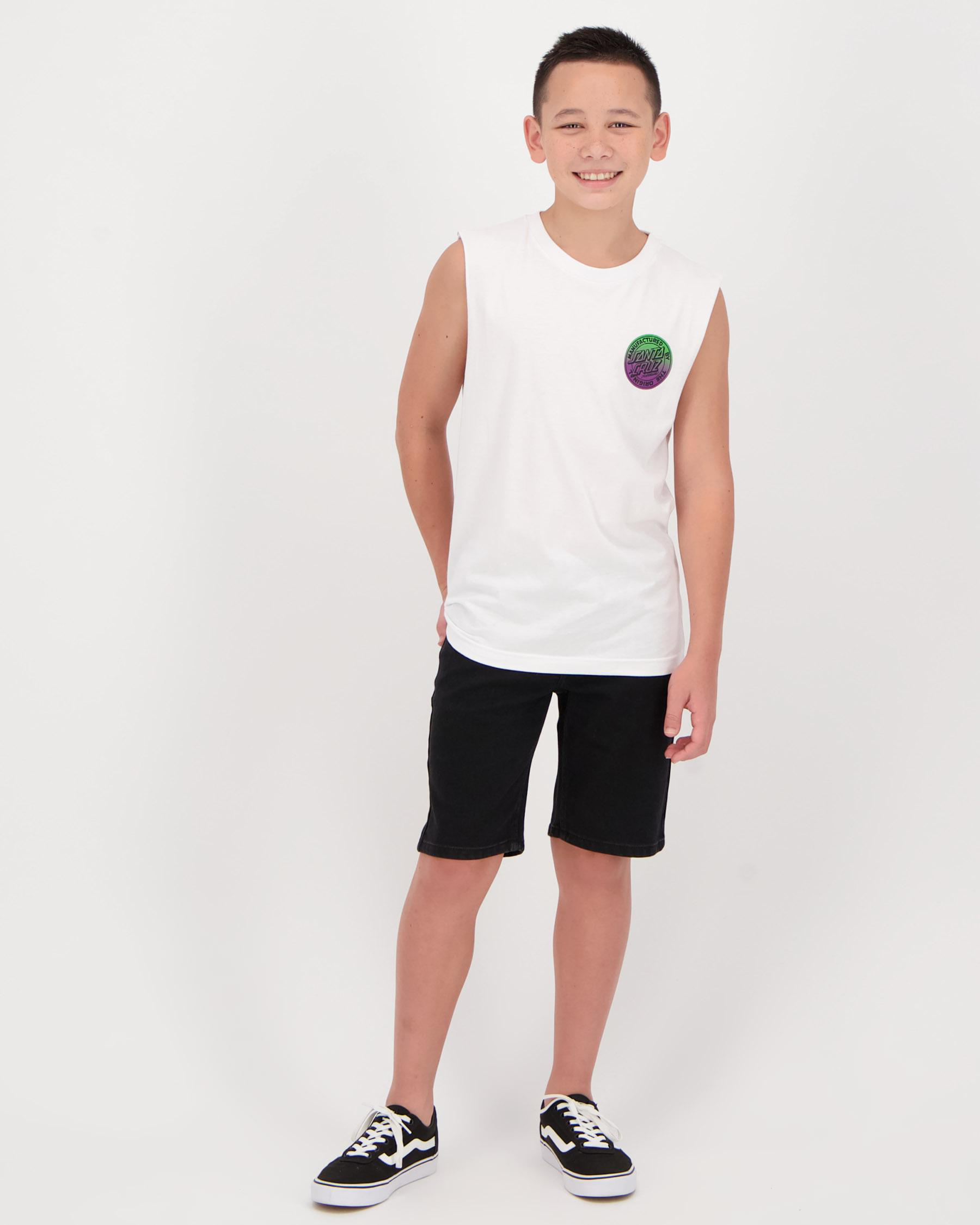 Santa Cruz Boys' Original Dot Fade Muscle Tank In White - Fast Shipping ...