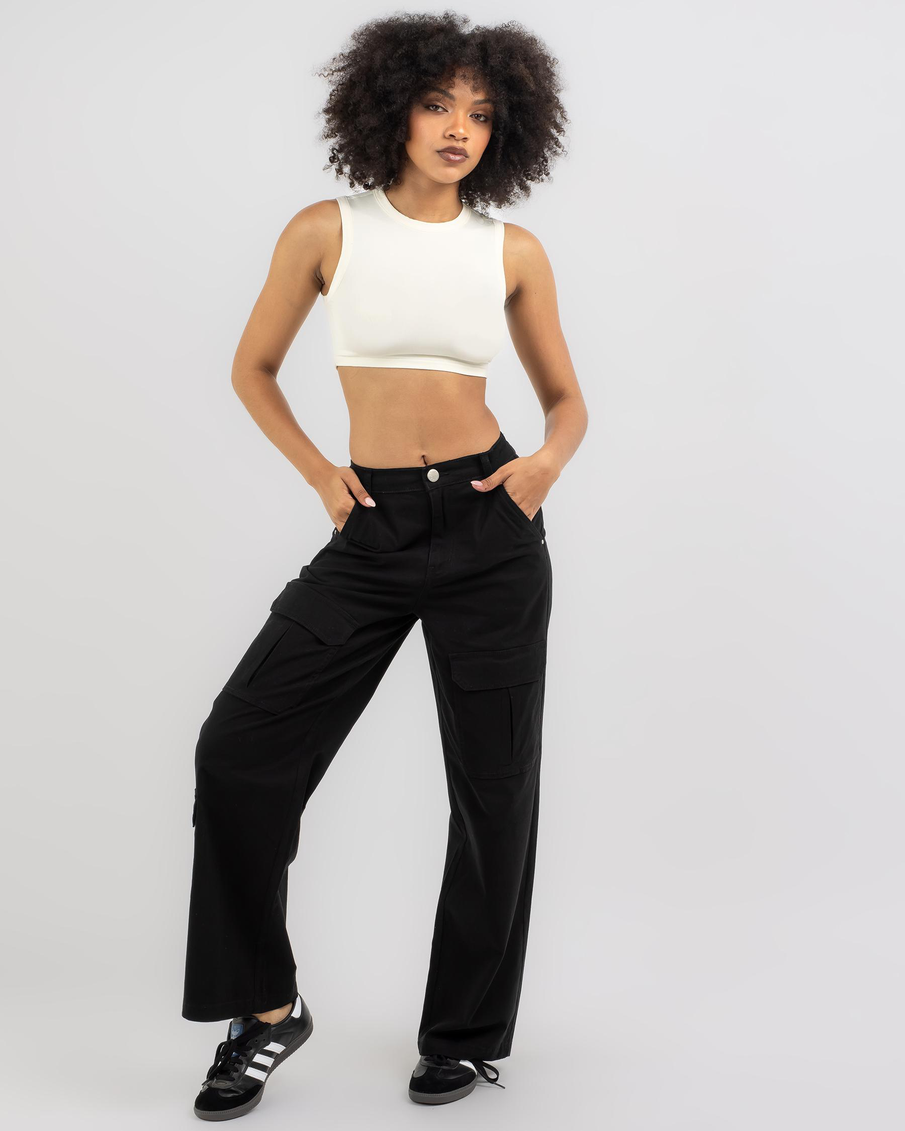 Shop Ava And Ever Chicago High Neck Crop Top In Alabaster - Fast ...