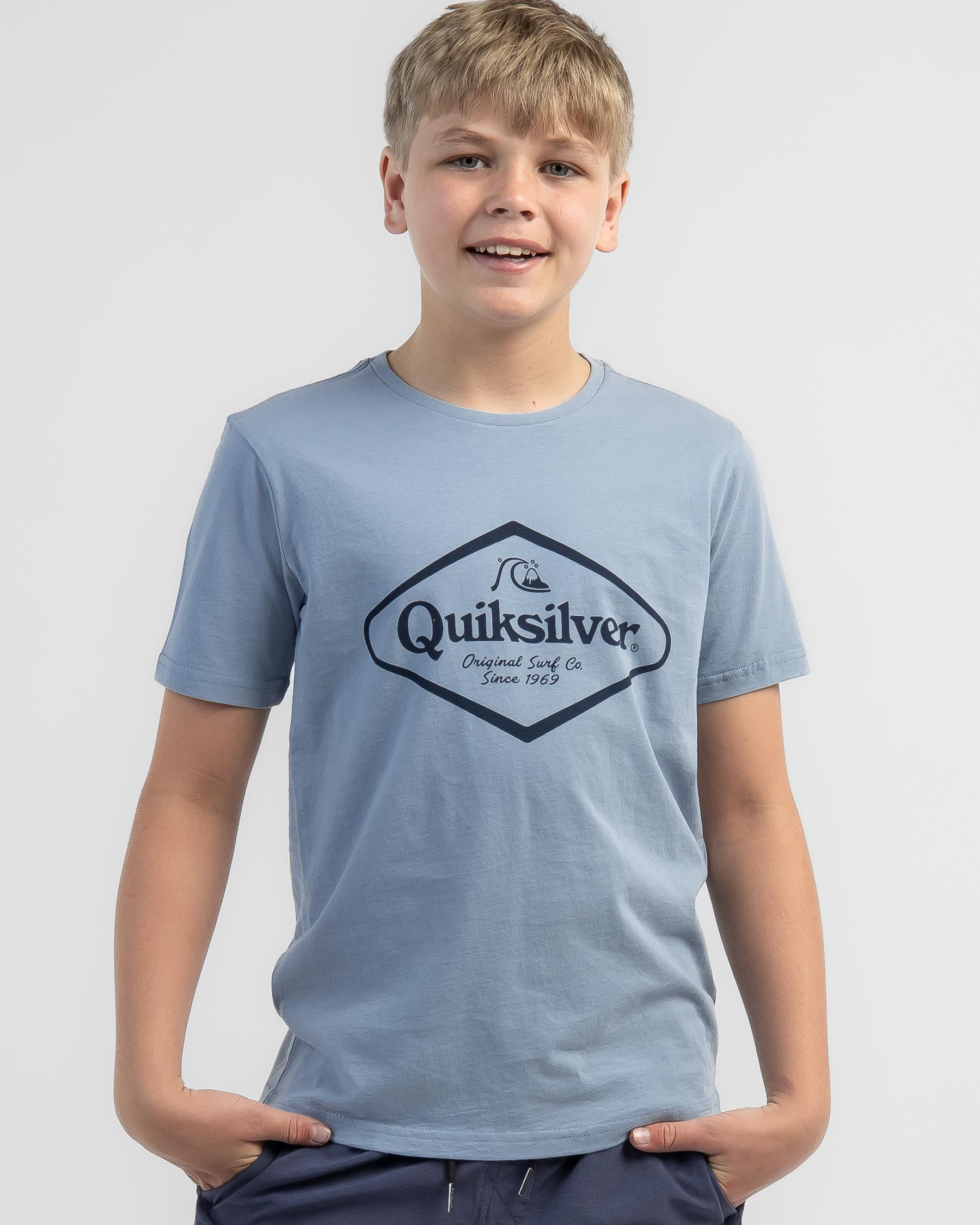 Shop Quiksilver Boys' Stir It Up T-Shirt In Ashley Blue - Fast Shipping ...