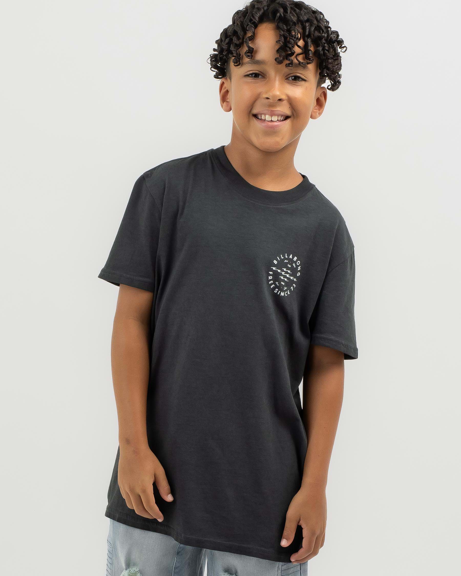 Shop Billabong Boys' Big Wave Daz T-Shirt In Black - Fast Shipping ...