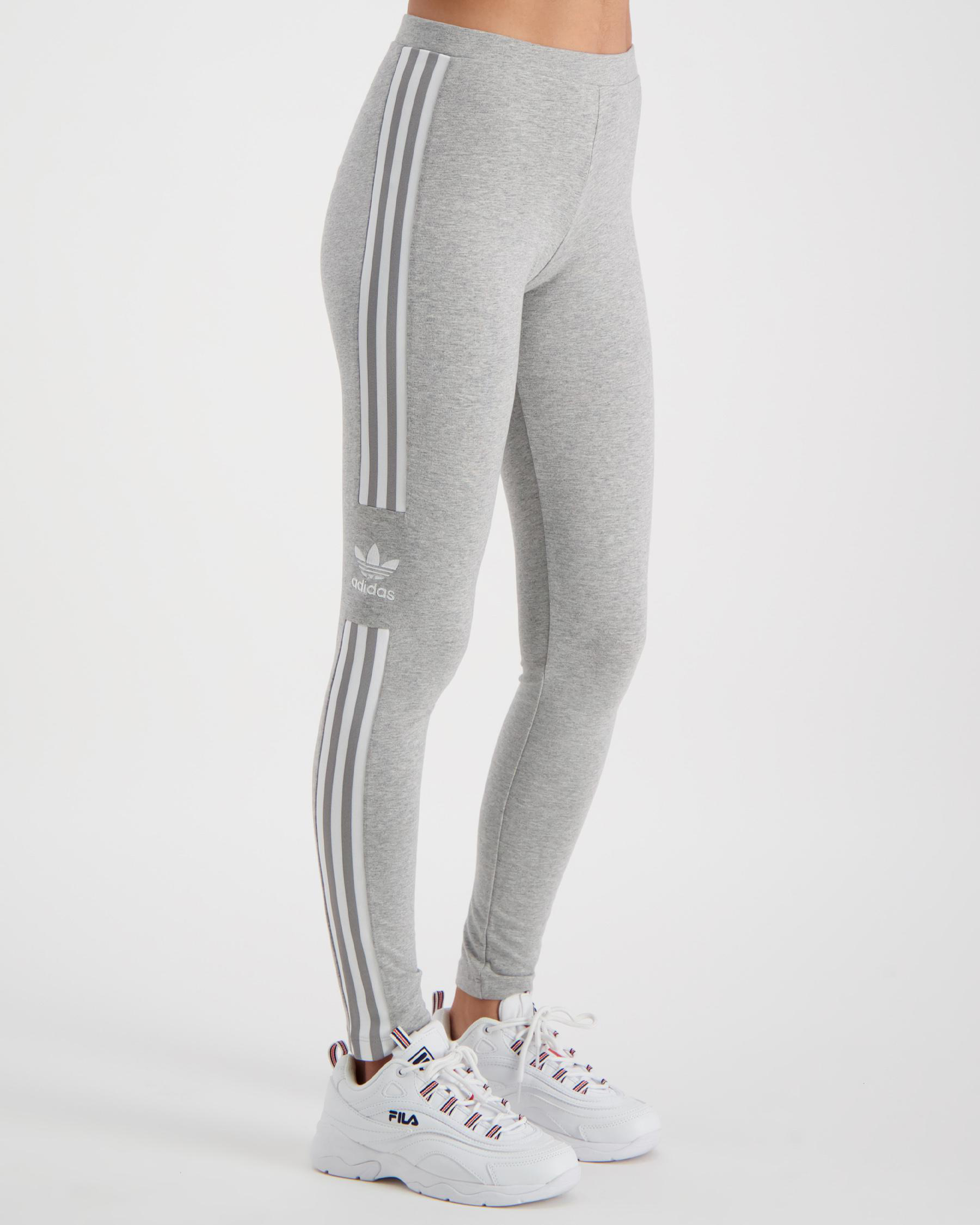 Shop adidas Trefoil Leggings In Medium Grey Heather - Fast Shipping ...