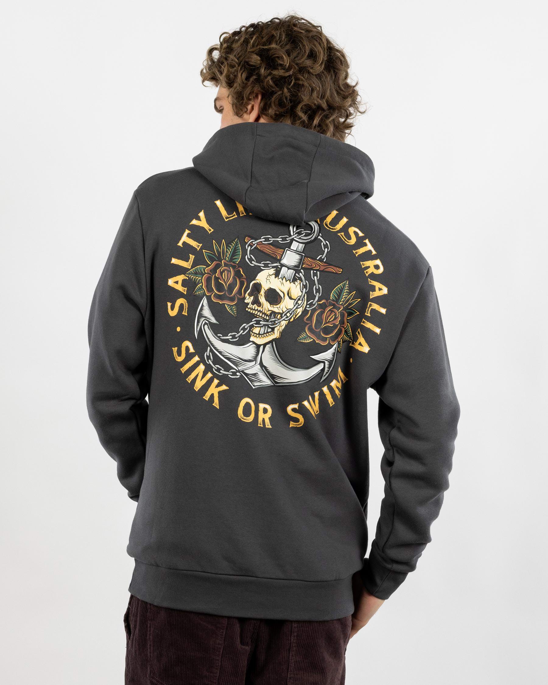 Shop Salty Life Sink Or Swim Hoodie In Charcoal - Fast Shipping & Easy ...