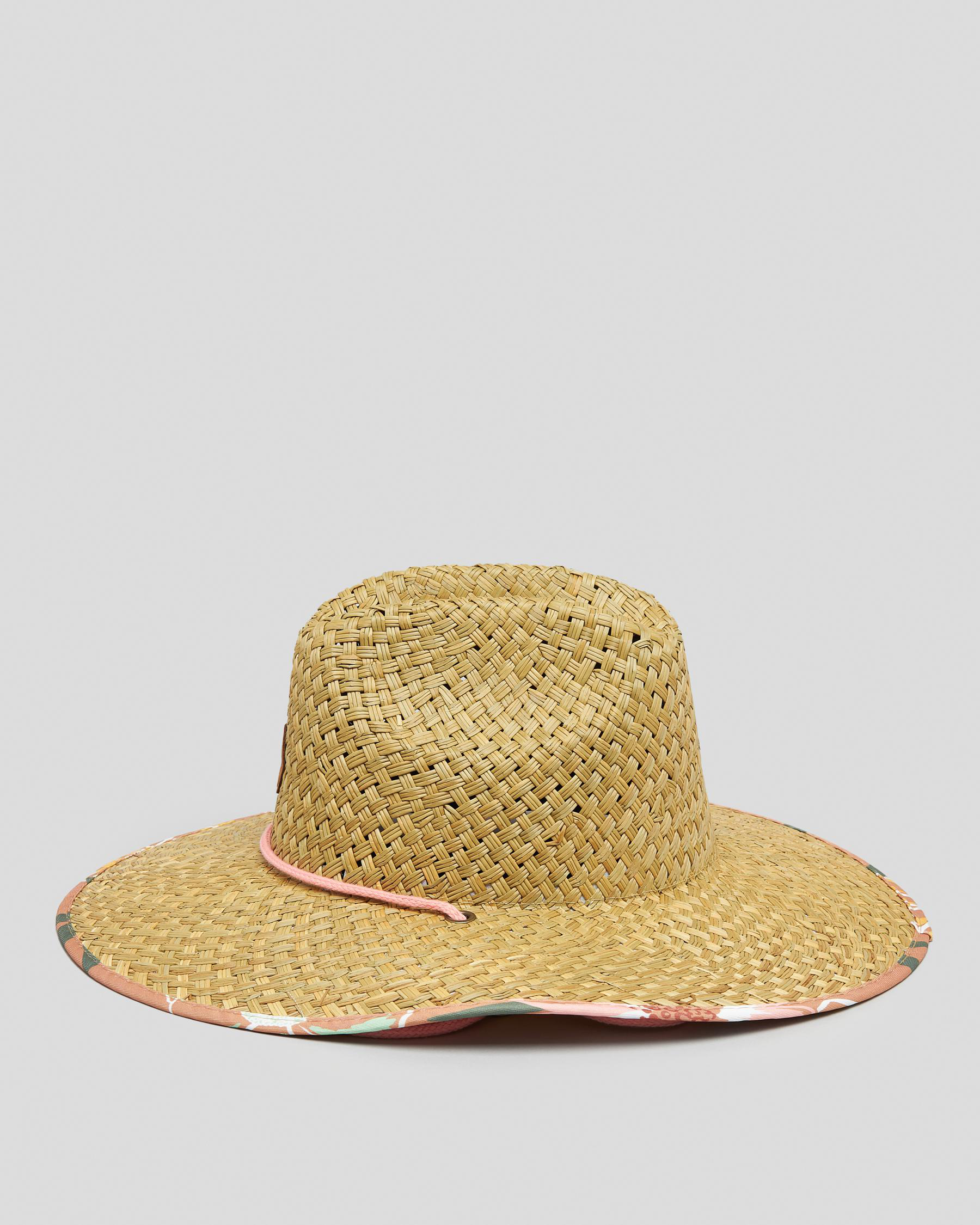 Shop Roxy Pina To My Colada Printed Panama Hat In Toasted Nut Bloom ...