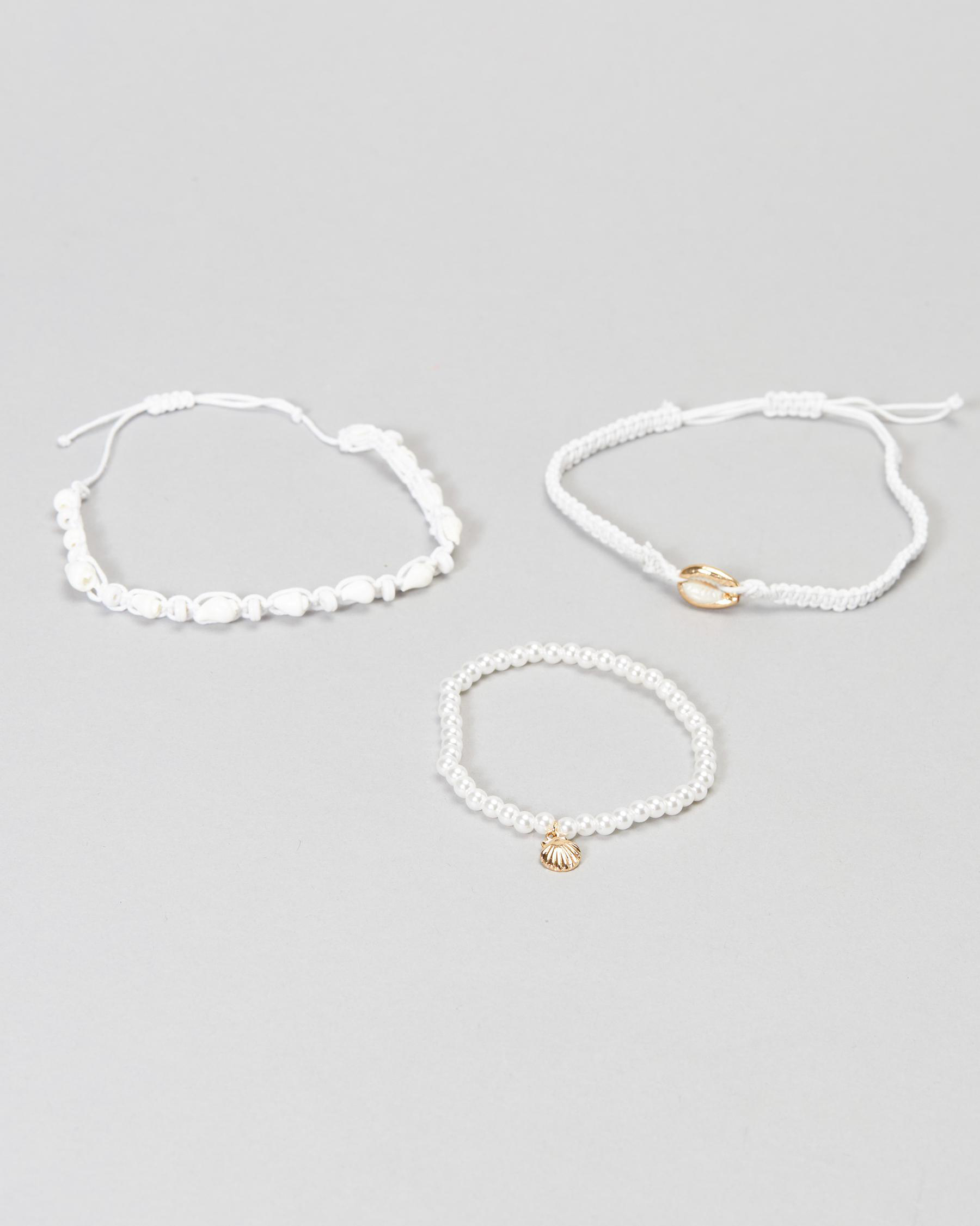 Karyn In LA Greece Anklet Pack In White/gold - FREE* Shipping & Easy