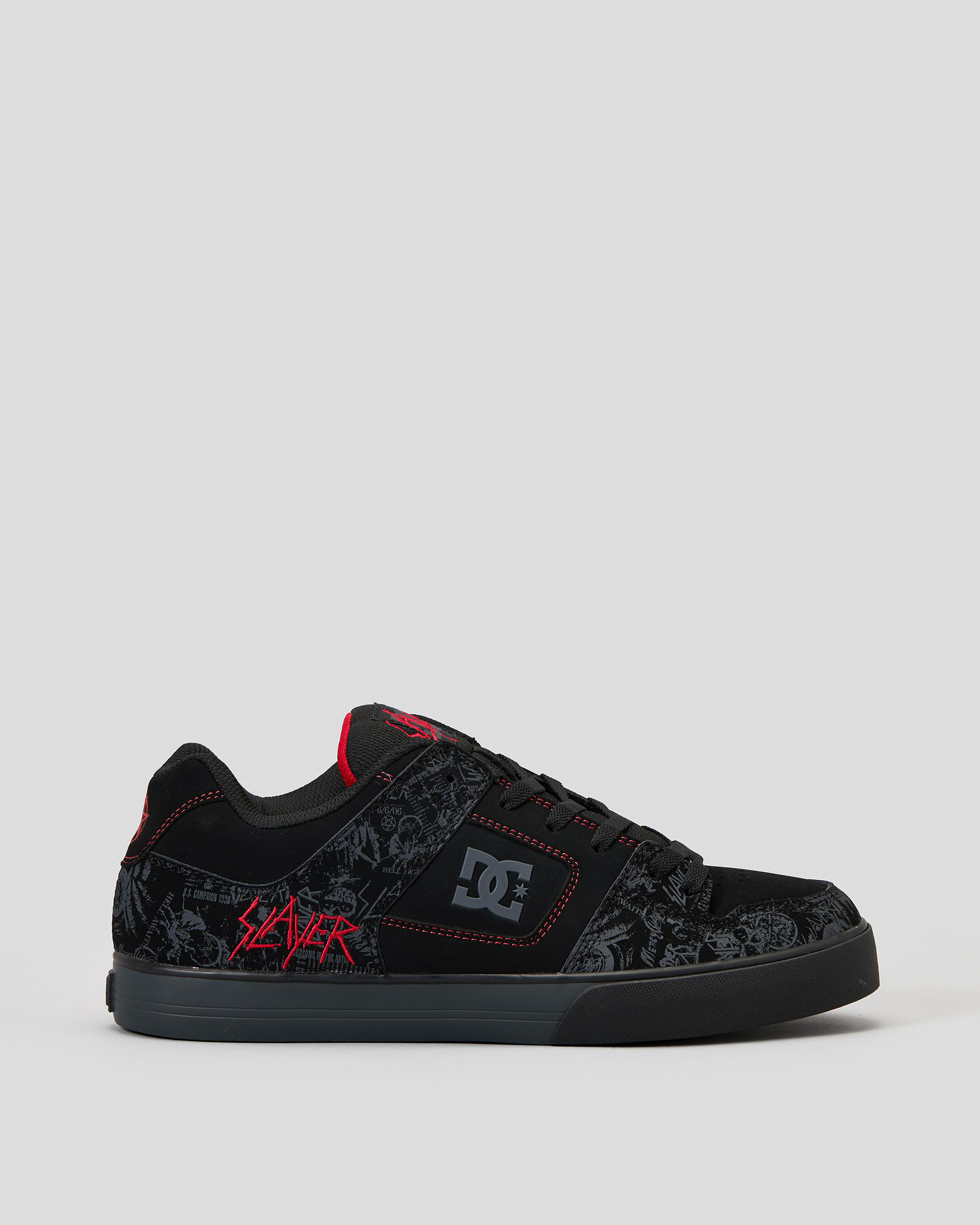 DC Shoes Slayer Pure Shoes In Black/grey/red - Fast Shipping & Easy ...