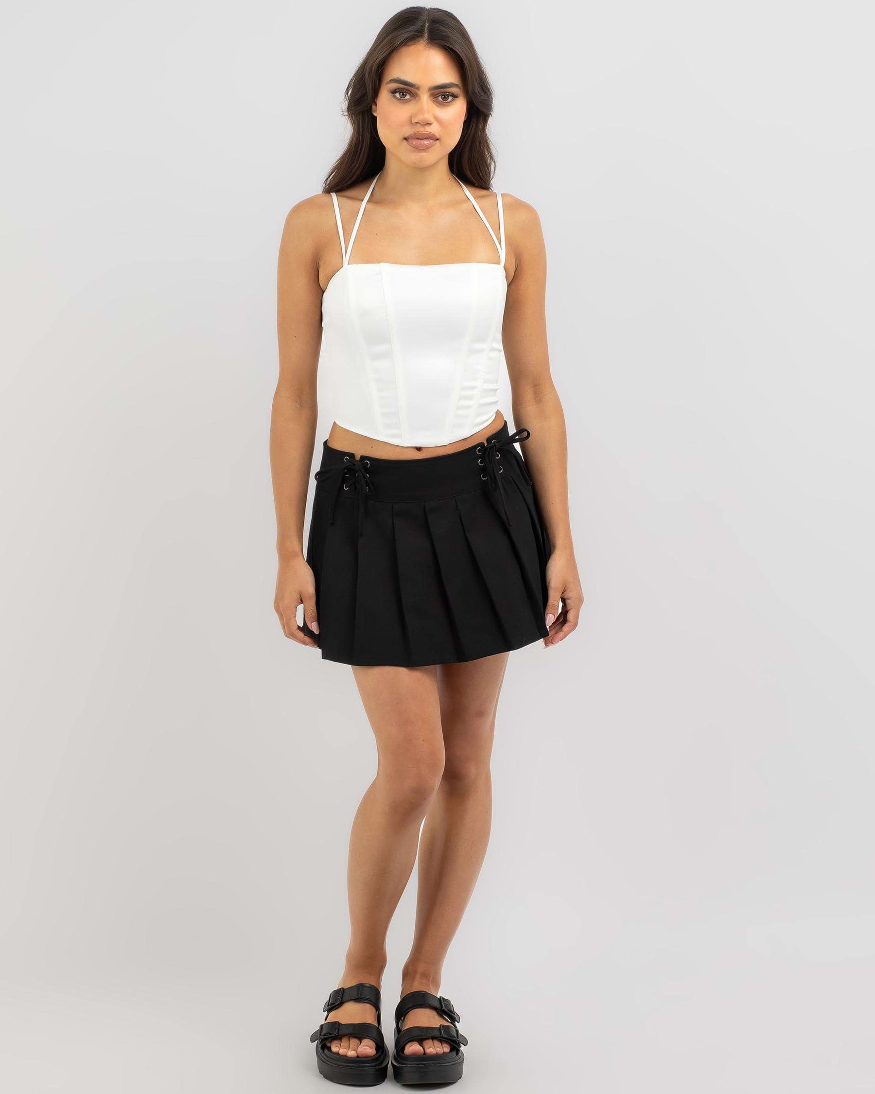 Shop Ava And Ever Jess Satin Corset Top In White - Fast Shipping & Easy ...