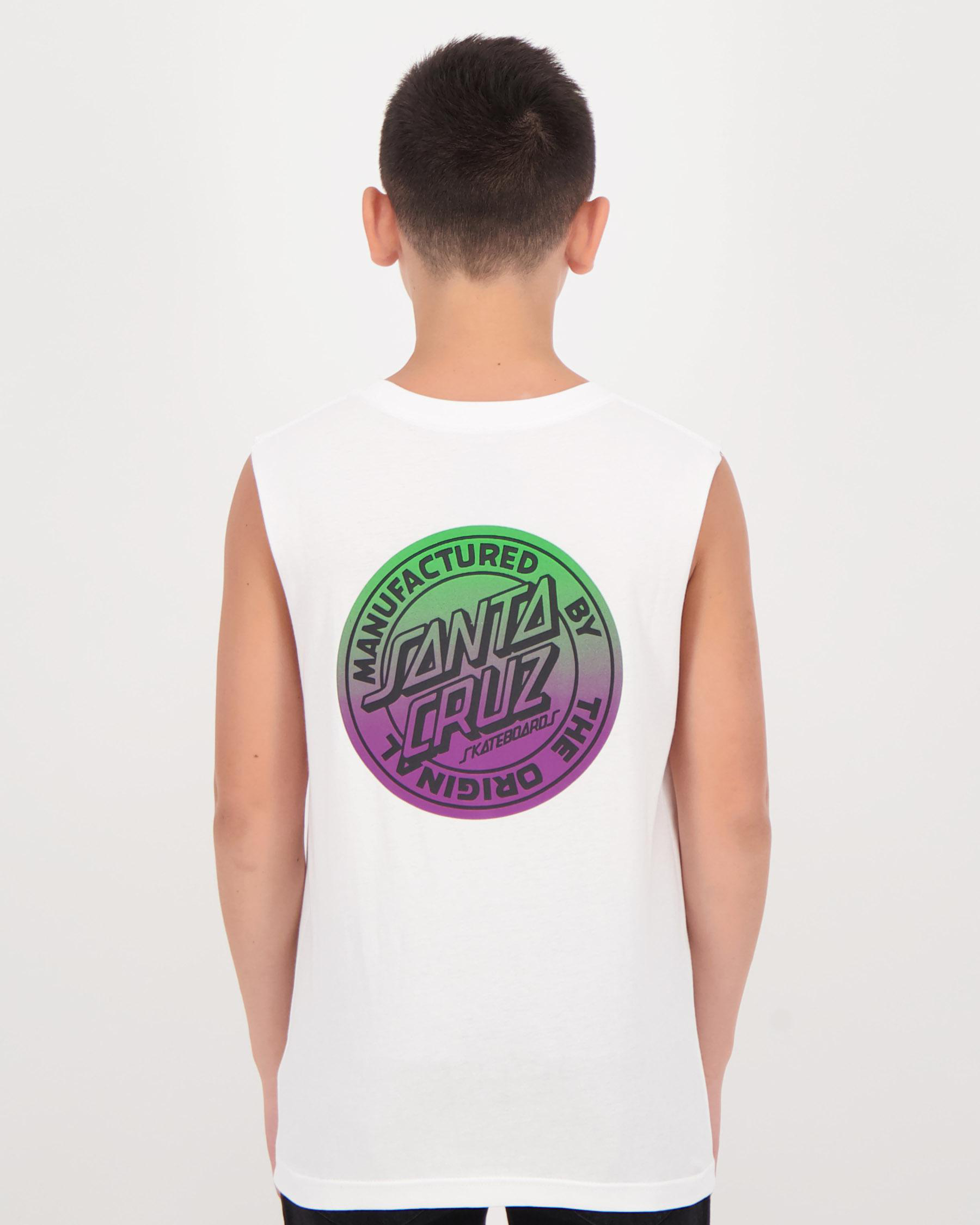 Santa Cruz Boys' Original Dot Fade Muscle Tank In White - Fast Shipping ...