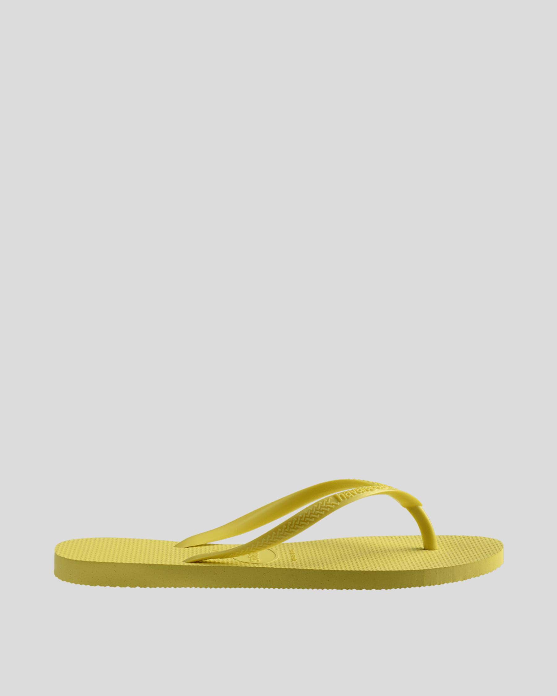 Shop Havaianas Slim Basic Thongs In Pixel Yellow - Fast Shipping & Easy ...