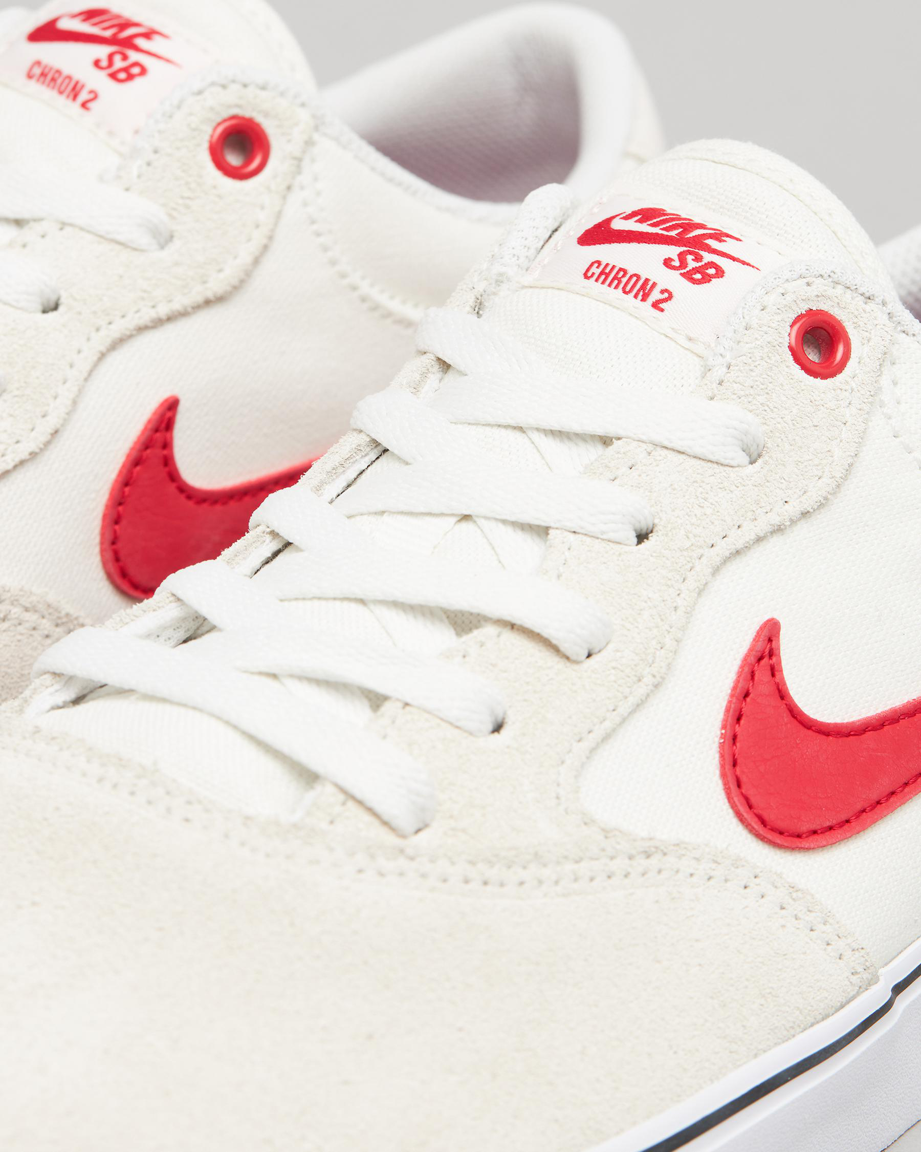 Shop Nike Womens SB Chron 2 Shoes In Summit White/university Red - Fast ...