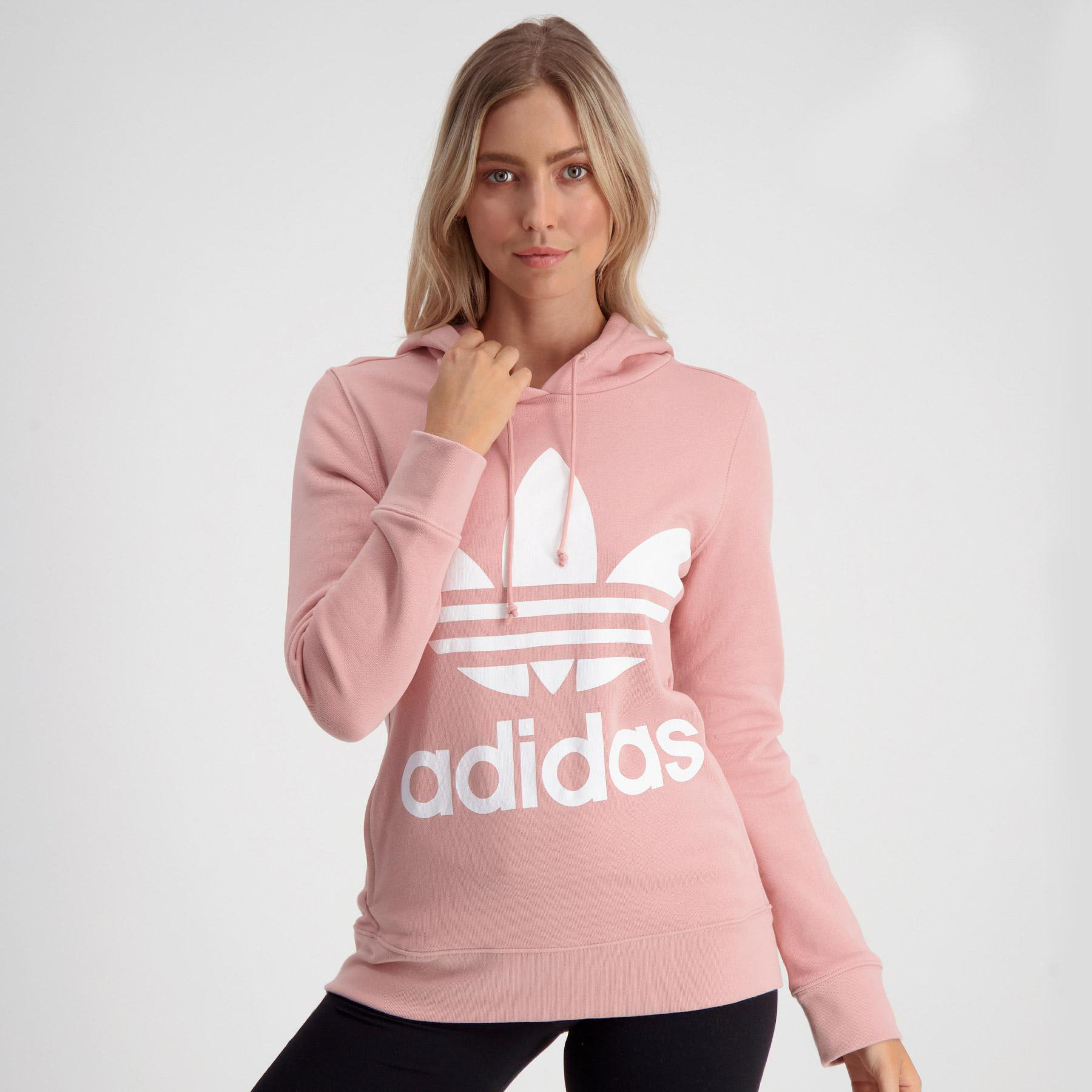 Adidas Trefoil Hoodie In Pink Spirit - Fast Shipping & Easy Returns ...