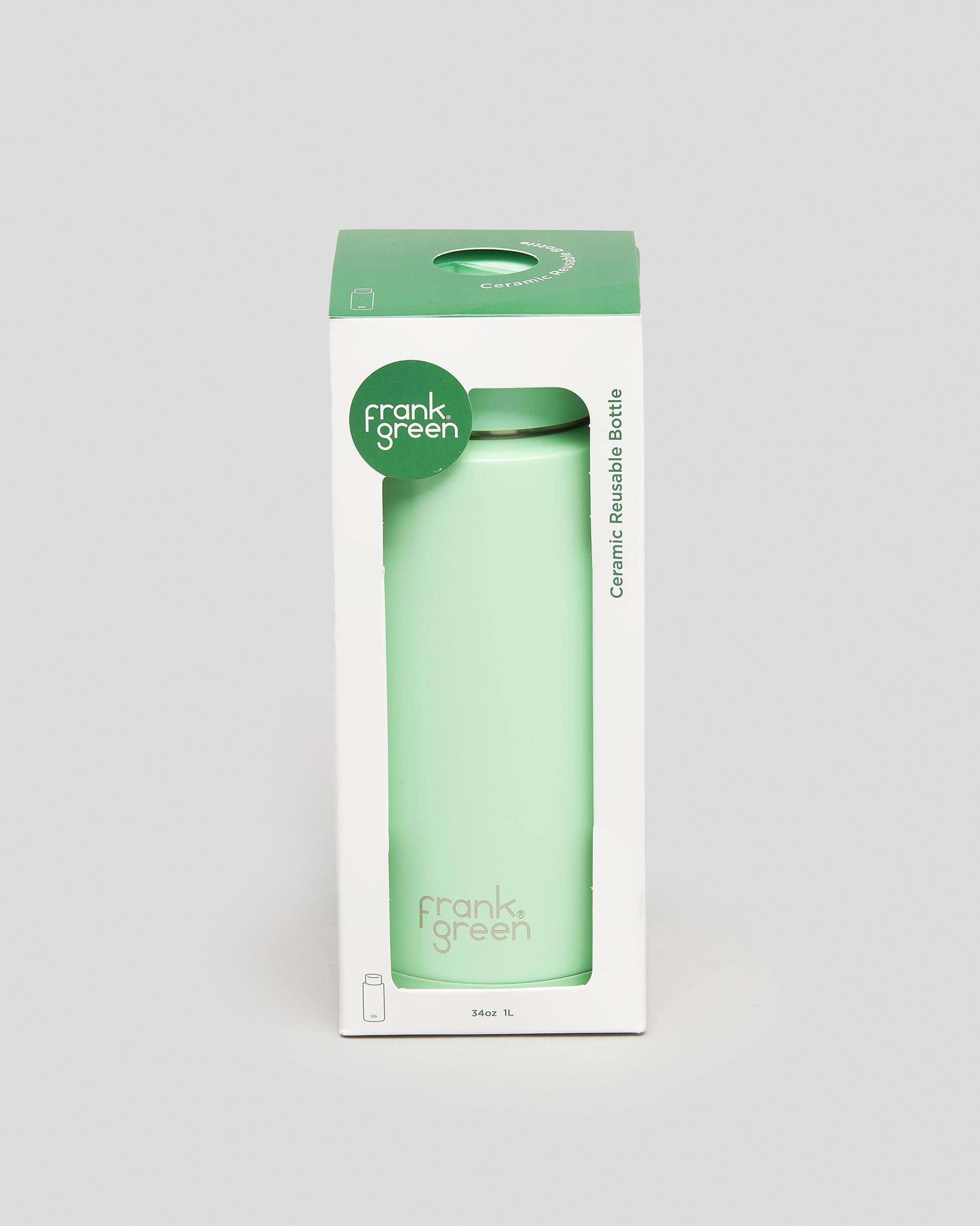 frank green Ceramic Reusable Bottle 1L - Straw Lid - Mint Gelato