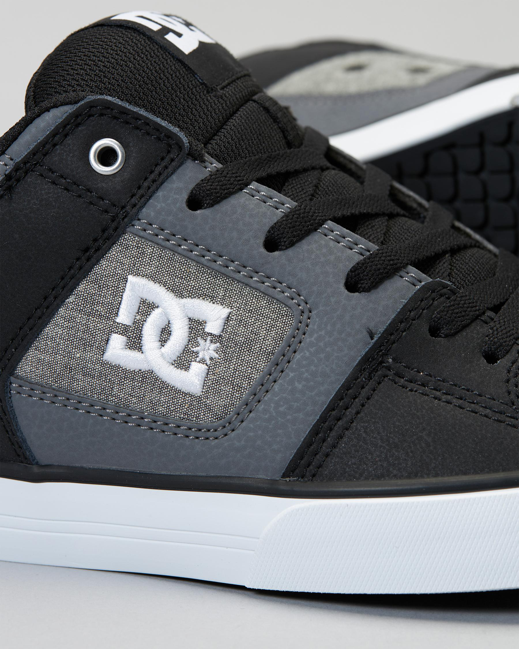 Shop DC Shoes Pure Shoes In Black/white/armor - Fast Shipping & Easy ...