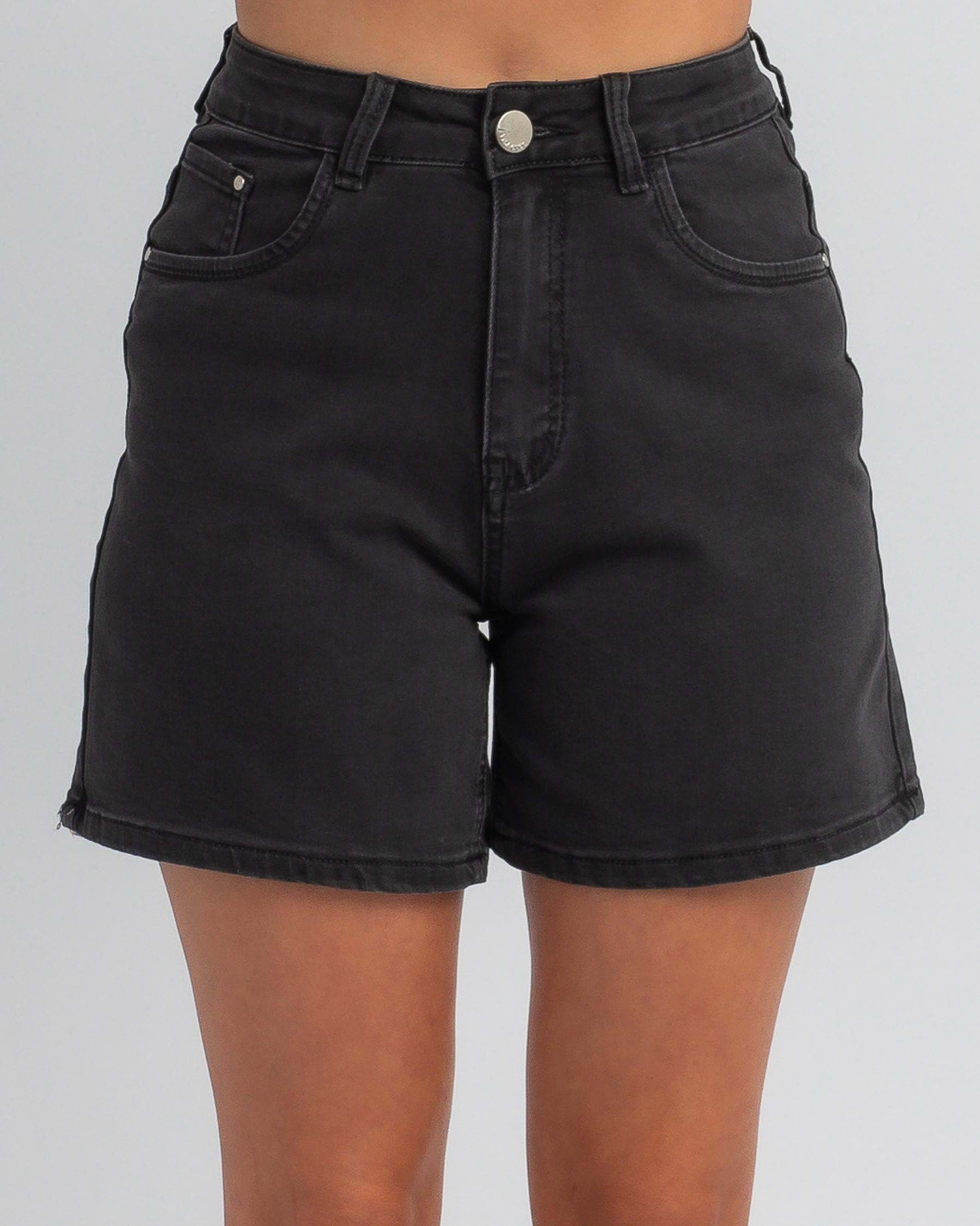 Shop Ava And Ever Jude Shorts In Washed Black - Fast Shipping & Easy ...