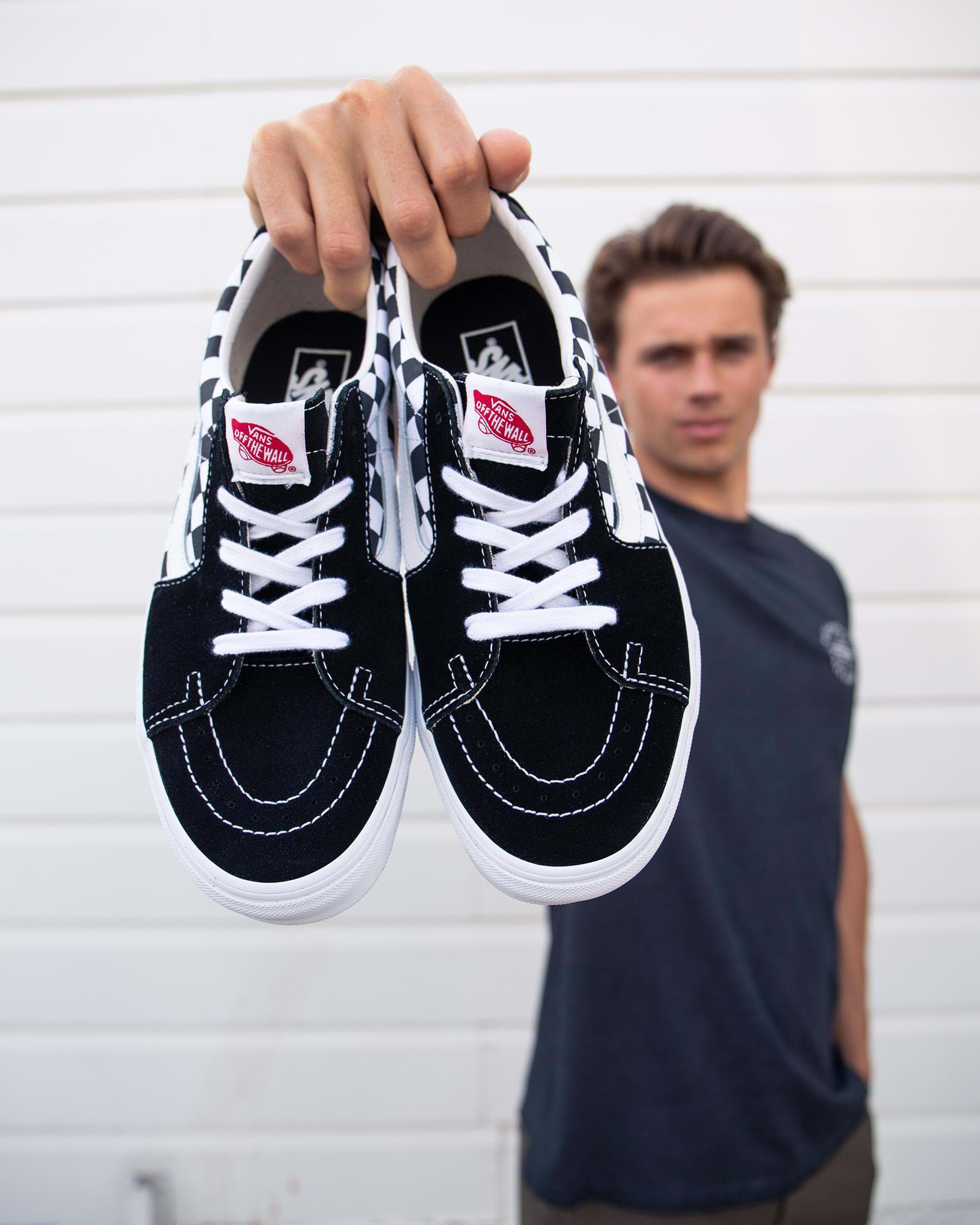 Shop Vans Sk8-Low Shoes In Black/checkerboard - Fast Shipping & Easy ...