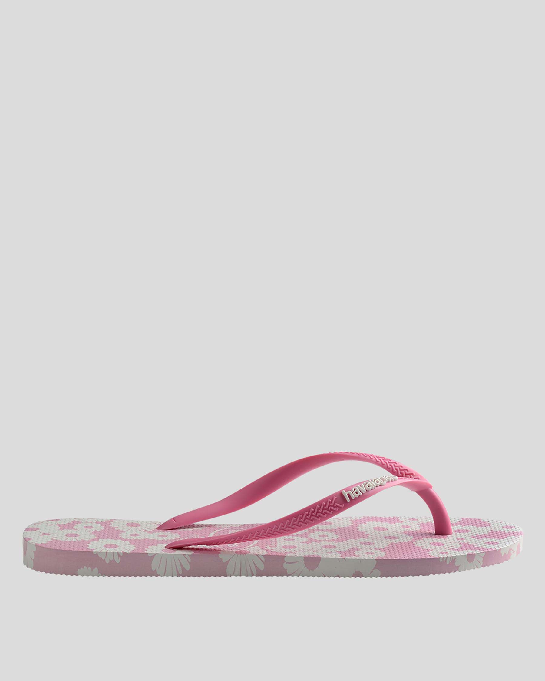 Shop Havaianas Kids' Slim Daisy Caitii Thongs In White/rose - Fast ...