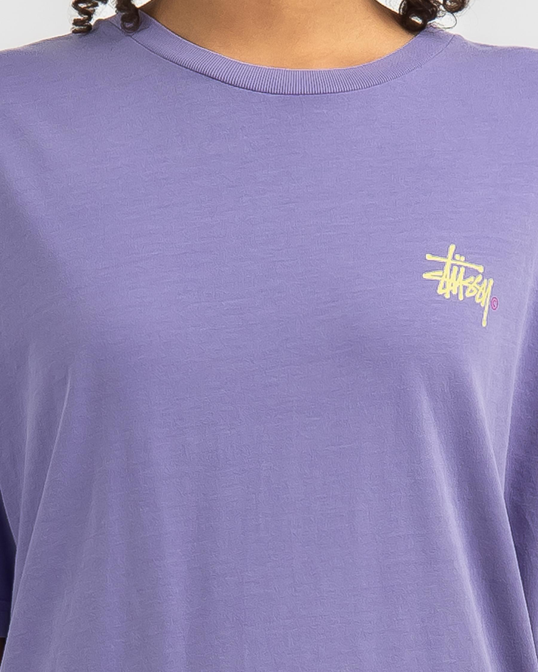 Shop Stussy Graffiti Pigment Relaxed T-Shirt In Pigment Washed Violet ...