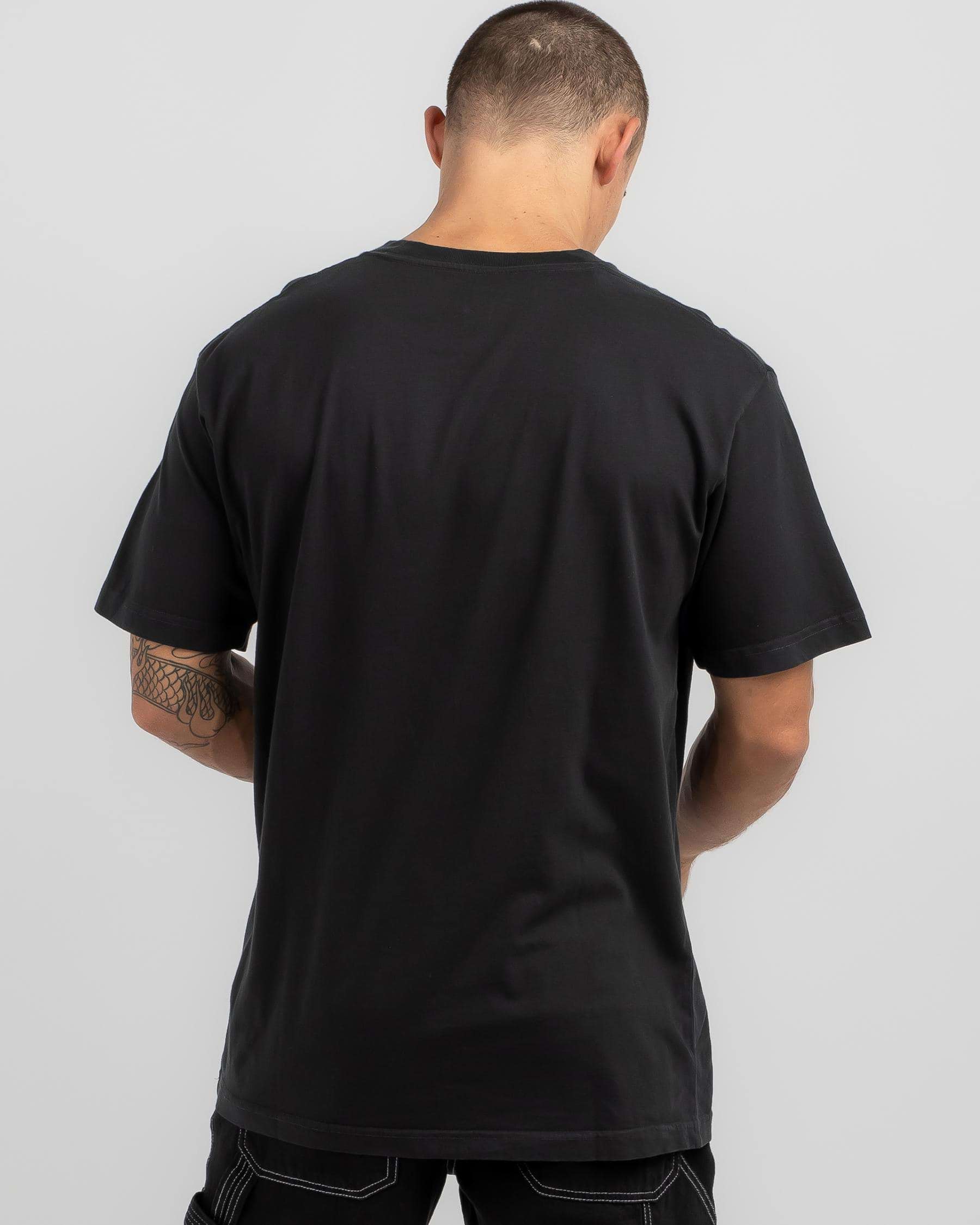 Shop DC Shoes Chrome Star T-Shirt In Black Garment Dye - Fast Shipping ...