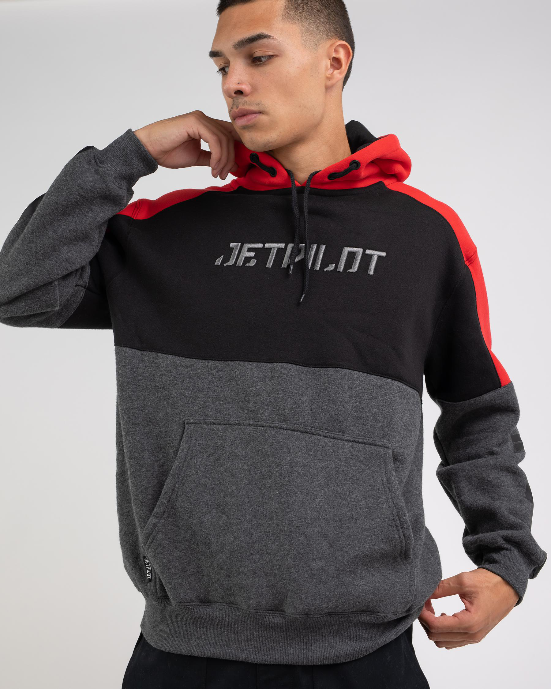 Shop Jetpilot Matrix Pullover Hoodie In Red - Fast Shipping & Easy ...