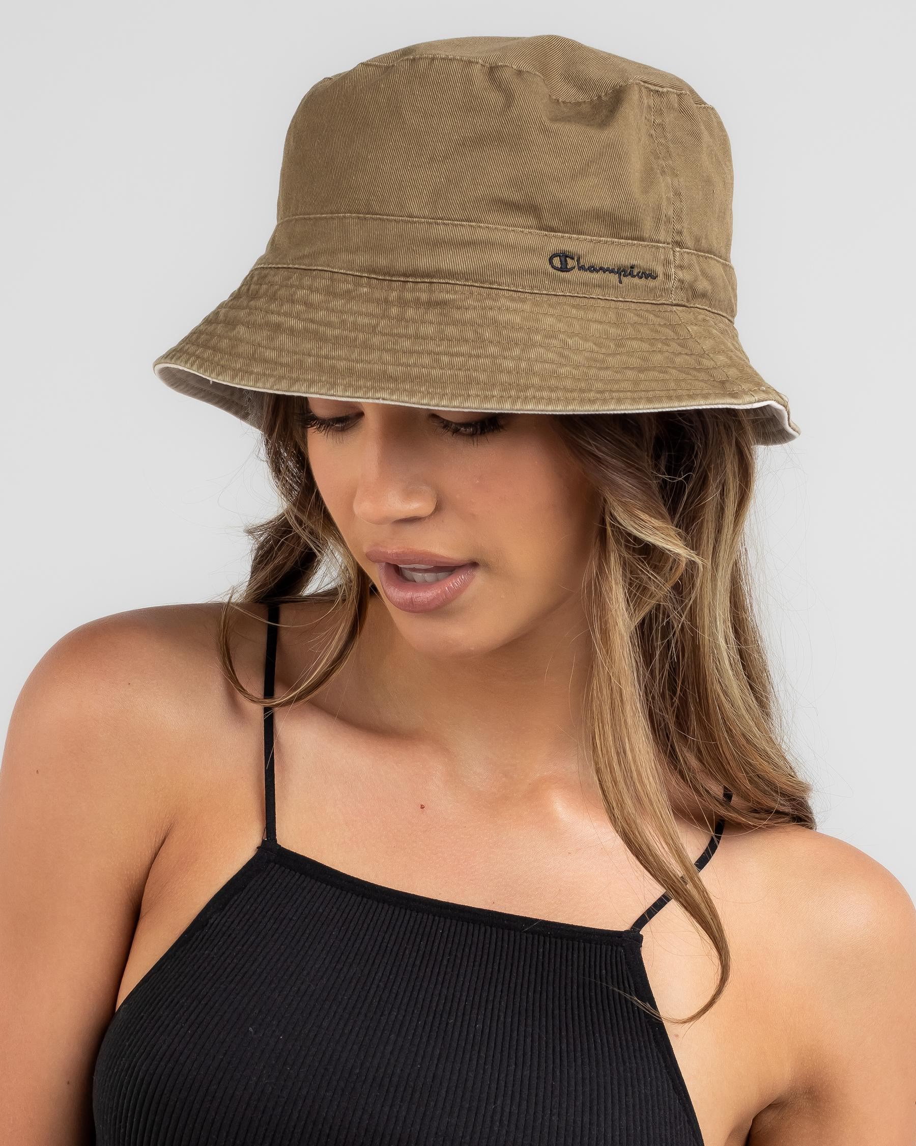 Shop Champion Reversible Bucket Hat In Midway Brown/pebblestone Fast