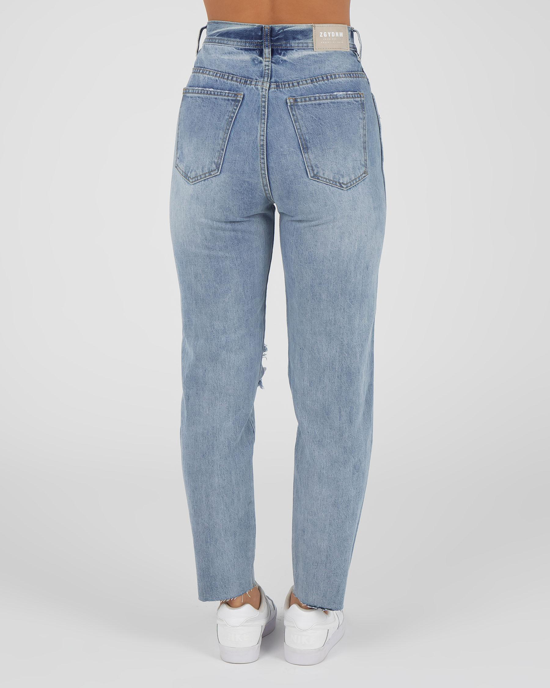 Shop Ziggy Denim Meet My Mum Jeans In Indigo Raider Trash - Fast ...