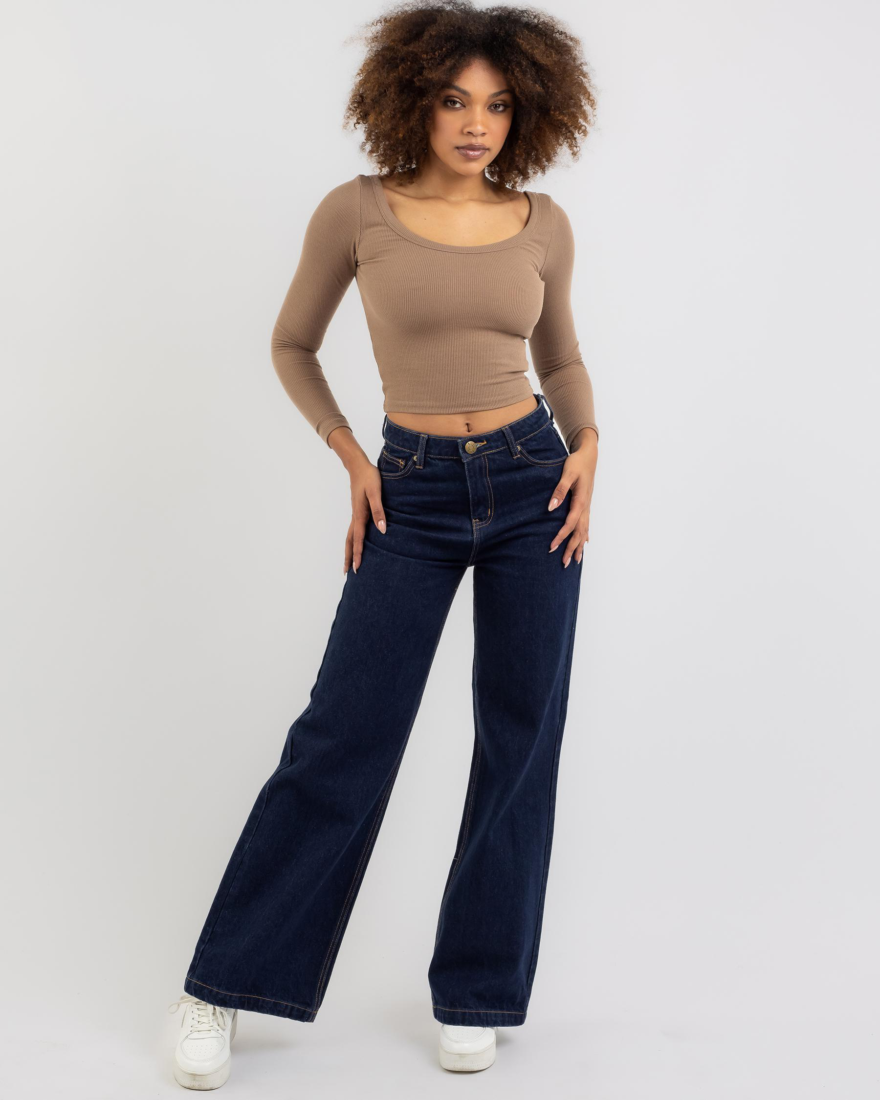 DESU Ellen Wide Leg Jeans In Indigo - Fast Shipping & Easy Returns ...