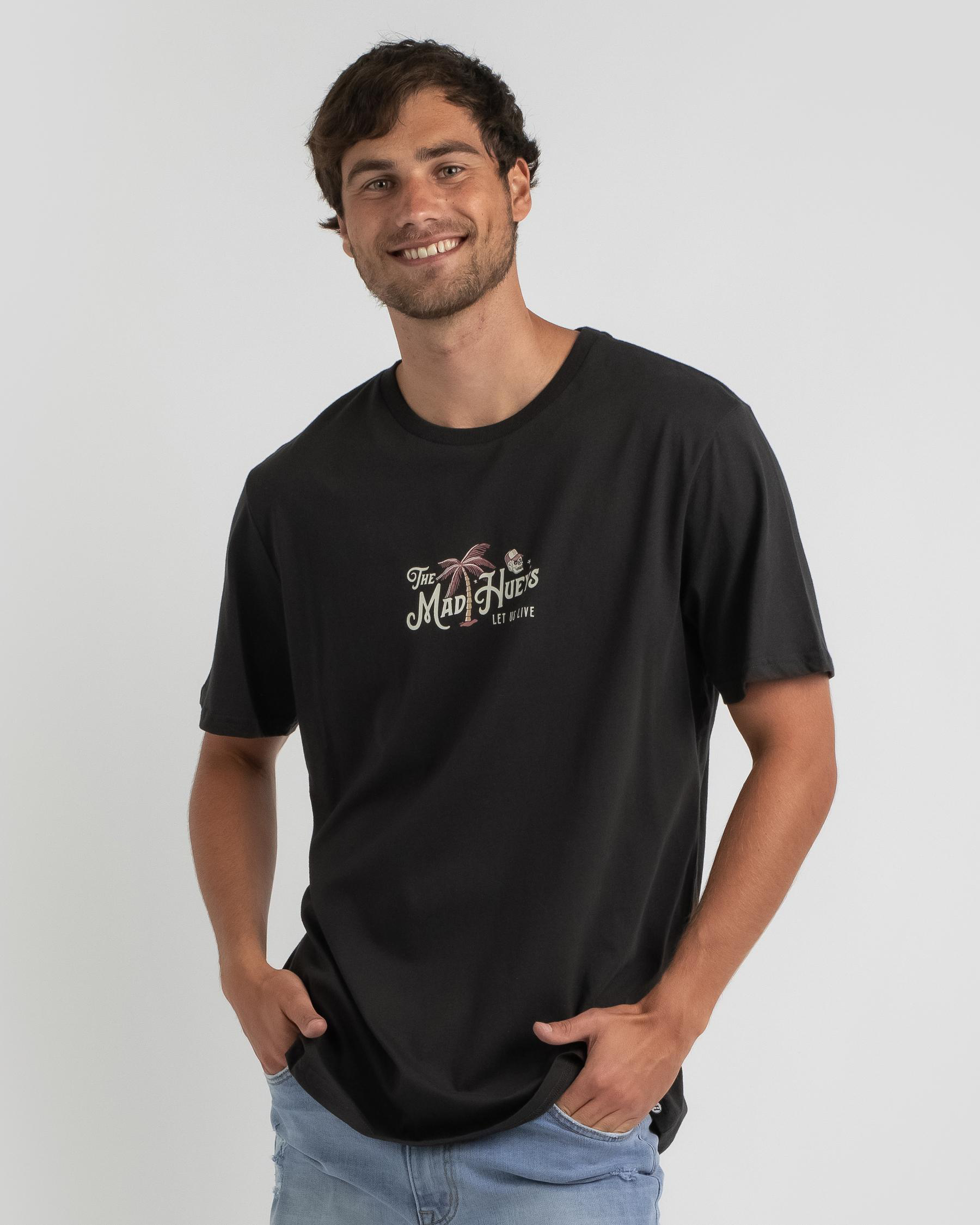 Shop The Mad Hueys Tropocool T-shirt In Vintage Black - Fast Shipping 