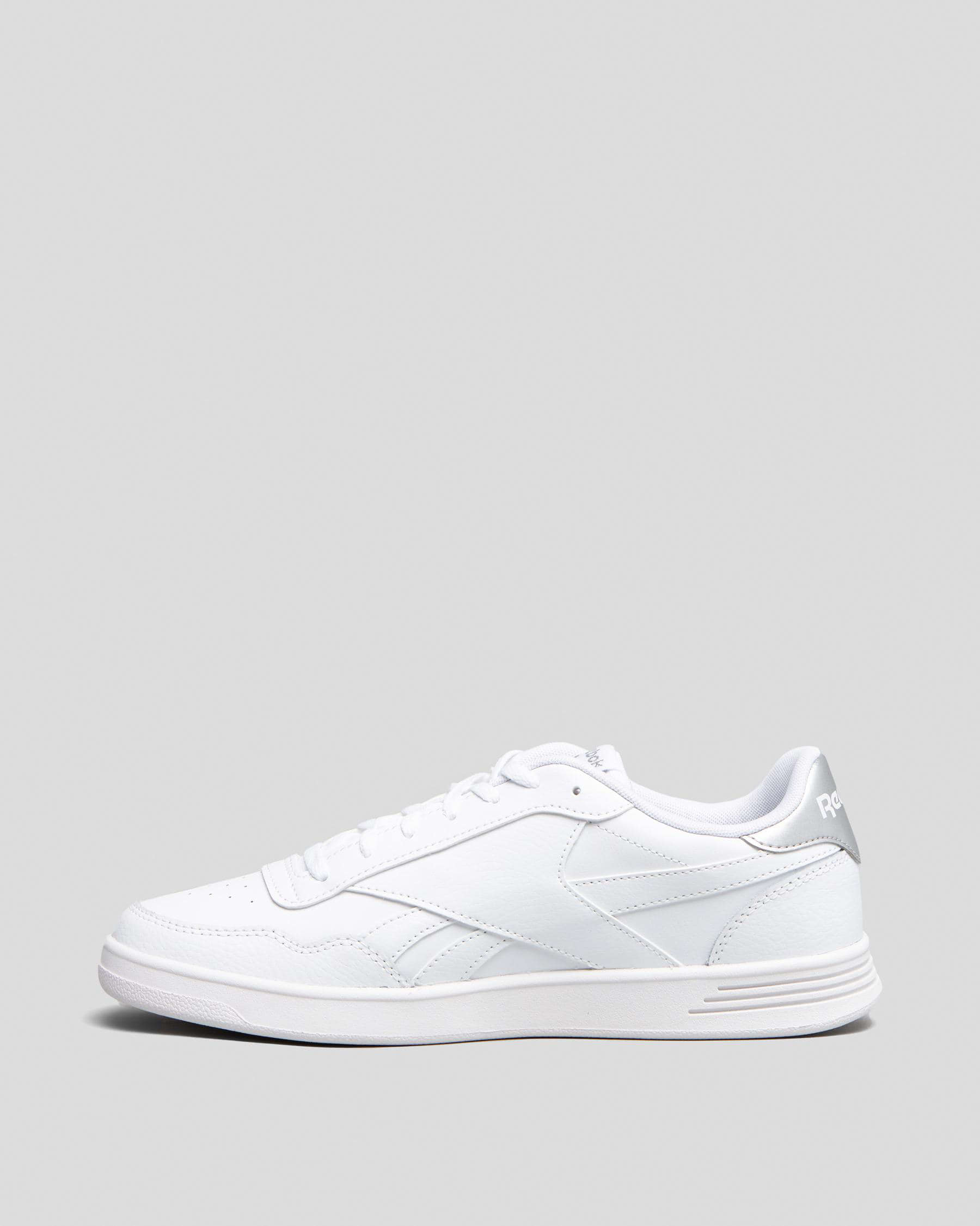 Shop Reebok Womens Court Advance Shoes In White/white/silver Met ...