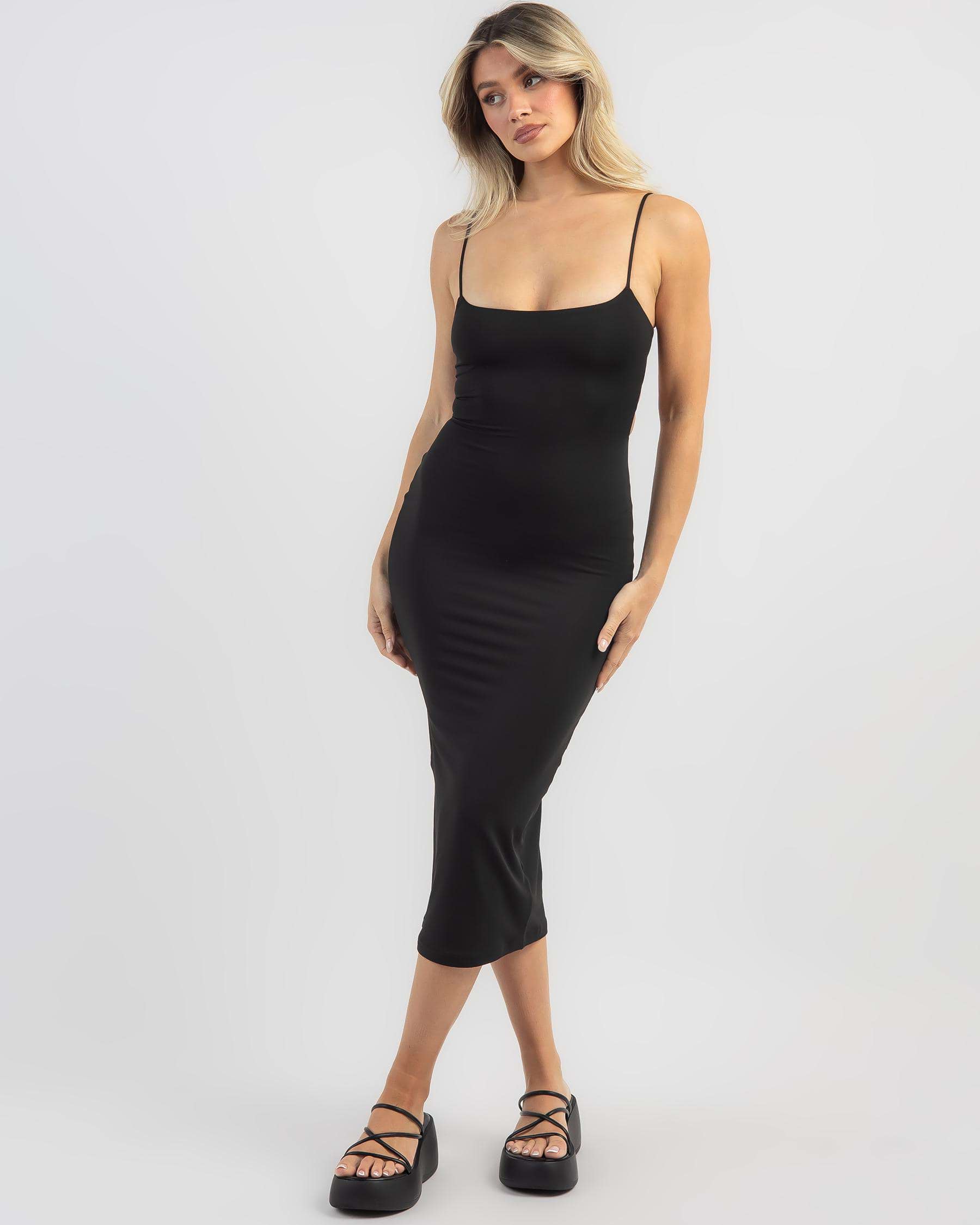 Shop Ava And Ever Hope Midi Dress In Black - Fast Shipping & Easy ...
