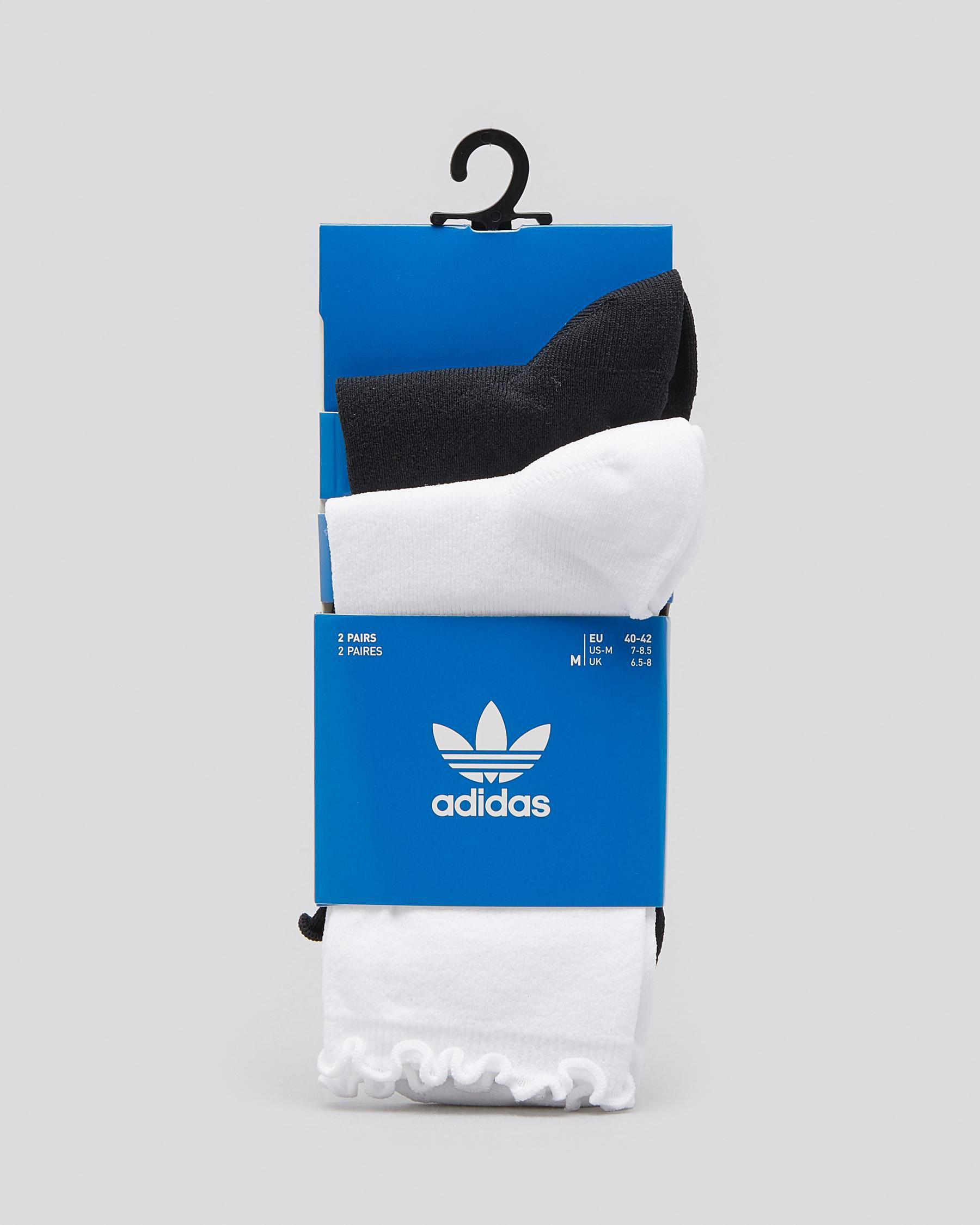 Adidas Womens Ruffle Crew Sock Pack In White/black - FREE* Shipping & Easy  Returns - City Beach United States