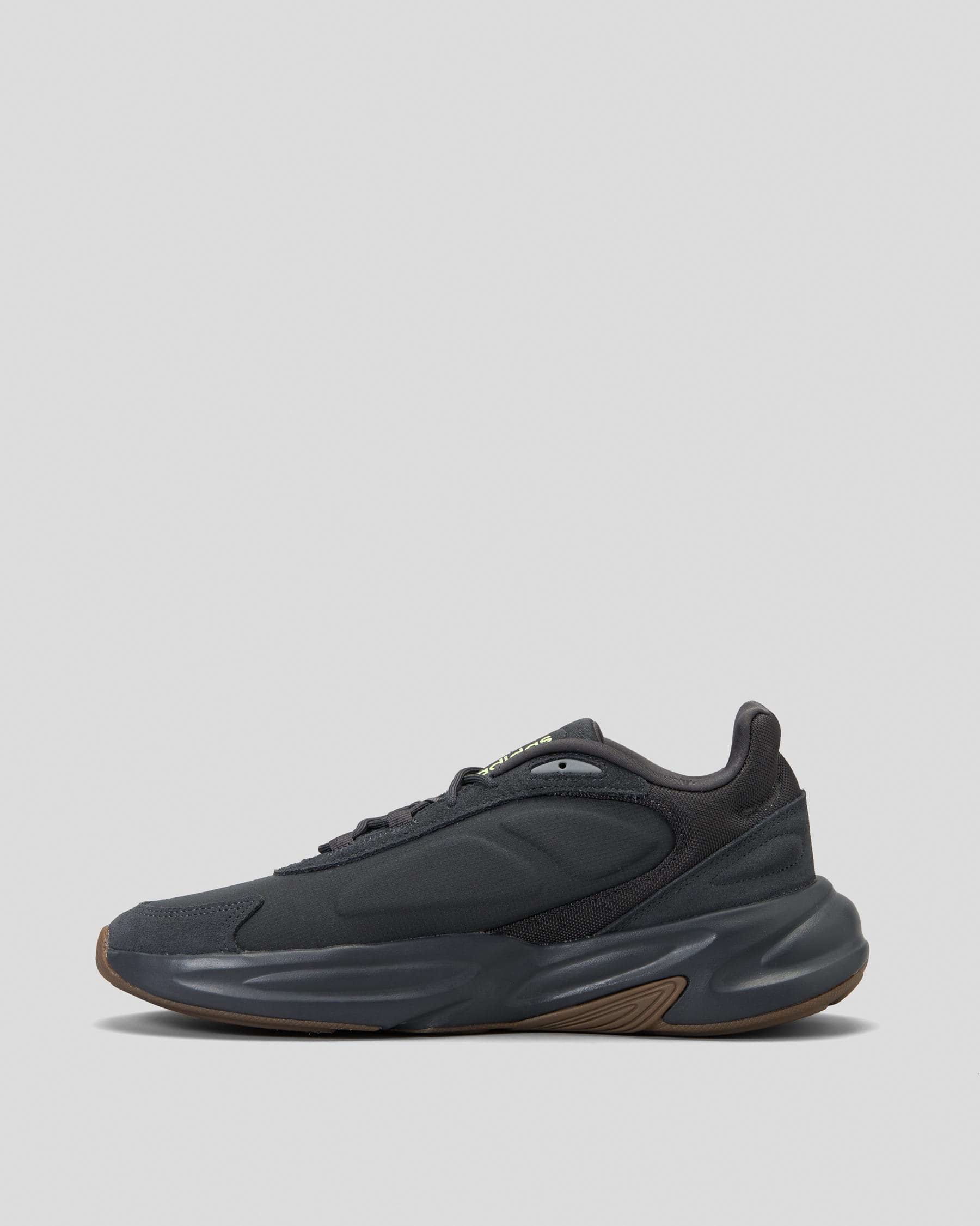 Shop adidas Ozelle Shoes In Carbon/grey Four/pulse Lime - Fast Shipping ...