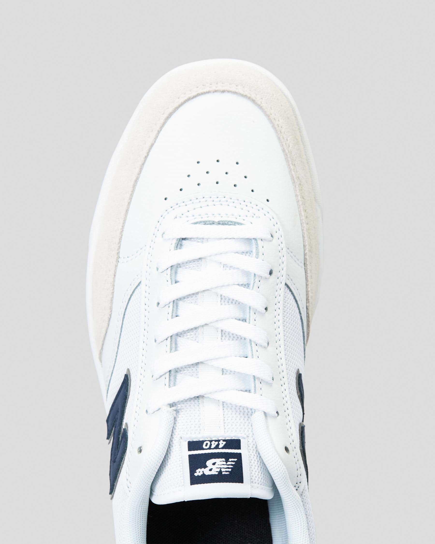 Shop New Balance Nb 440 Shoes In White/navy - Fast Shipping & Easy ...
