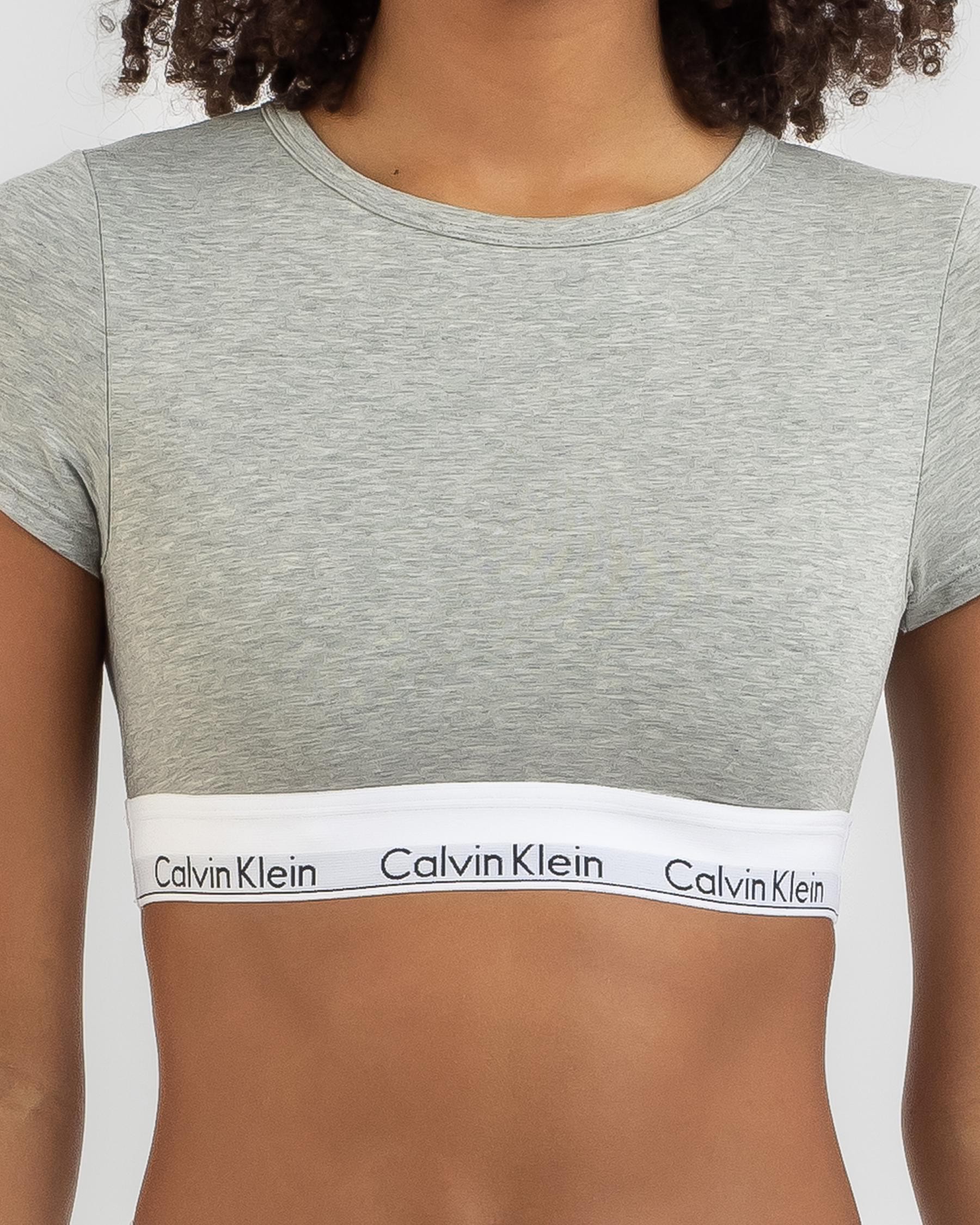 Buy Calvin Klein Grey T-shirt Bralette in Cotton for Women in Saudi