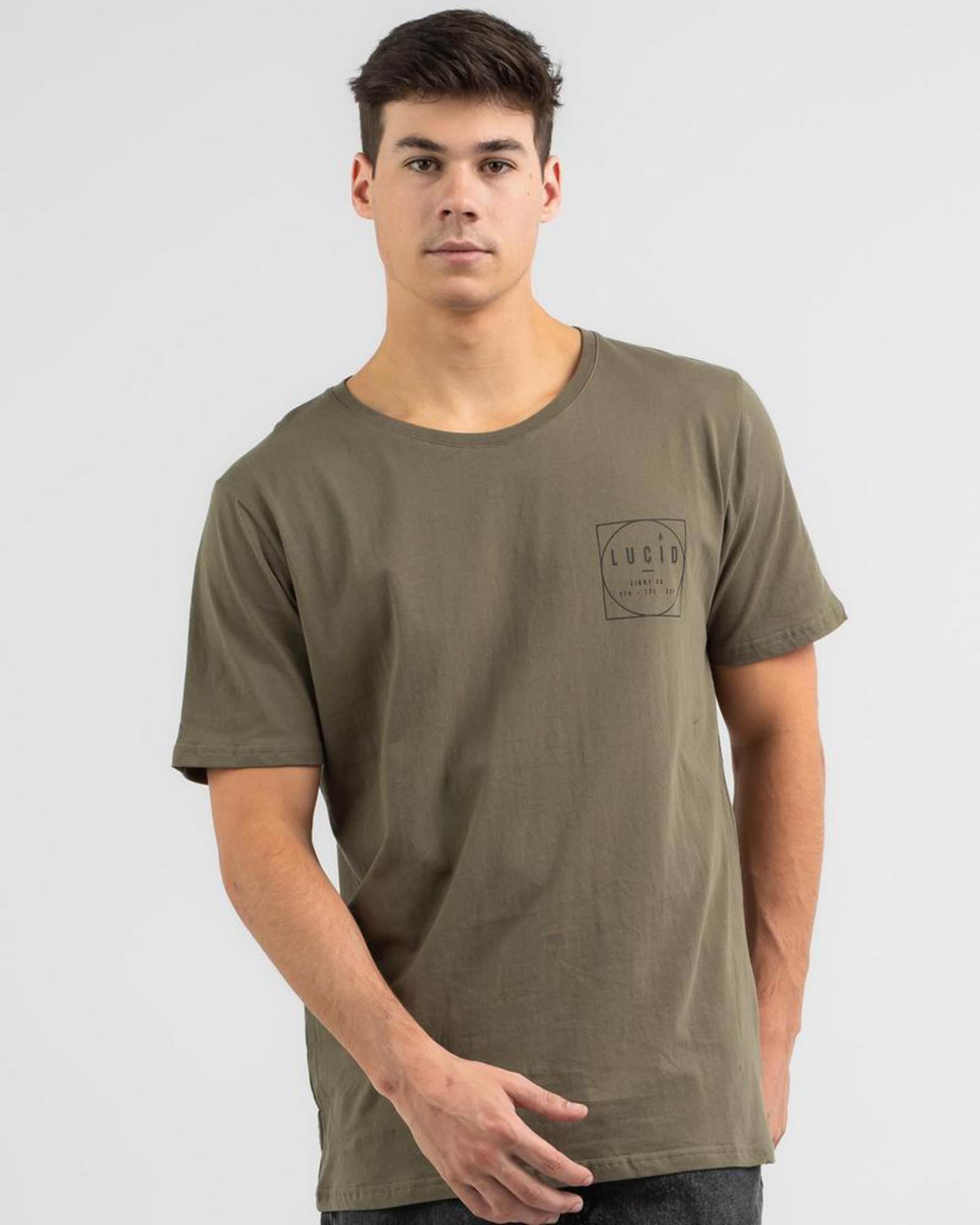 Shop Lucid Squared Up T-Shirt In Olive - Fast Shipping & Easy Returns ...