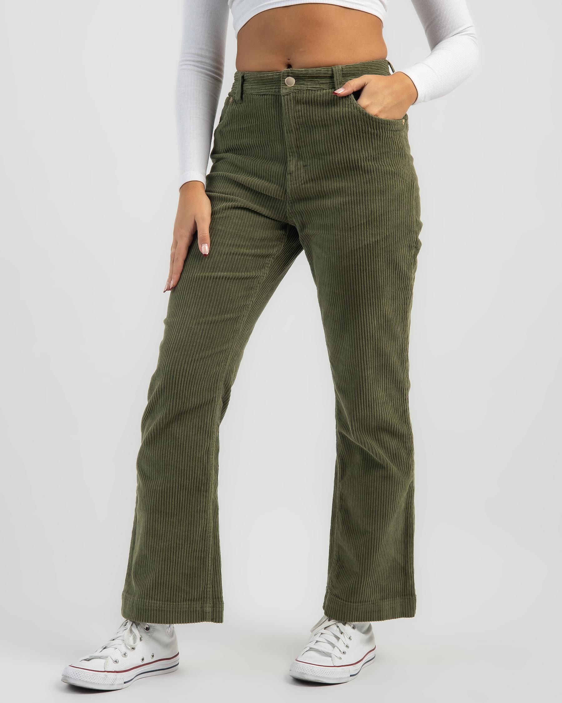 Shop Roxy Jarvis Pants In Deep Lichen Green - Fast Shipping & Easy ...