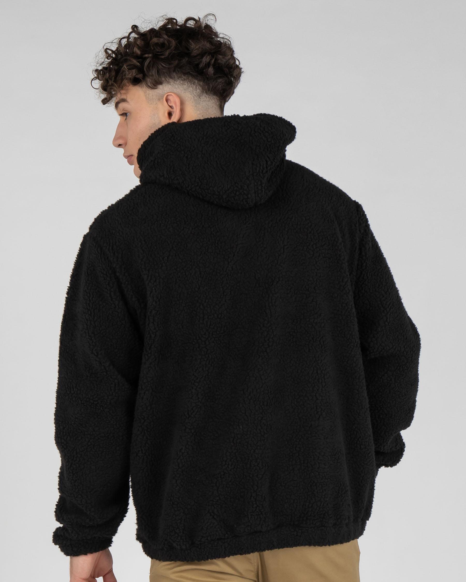 Shop Stussy Stock Sherpa Hoodie In Black - Fast Shipping & Easy Returns ...