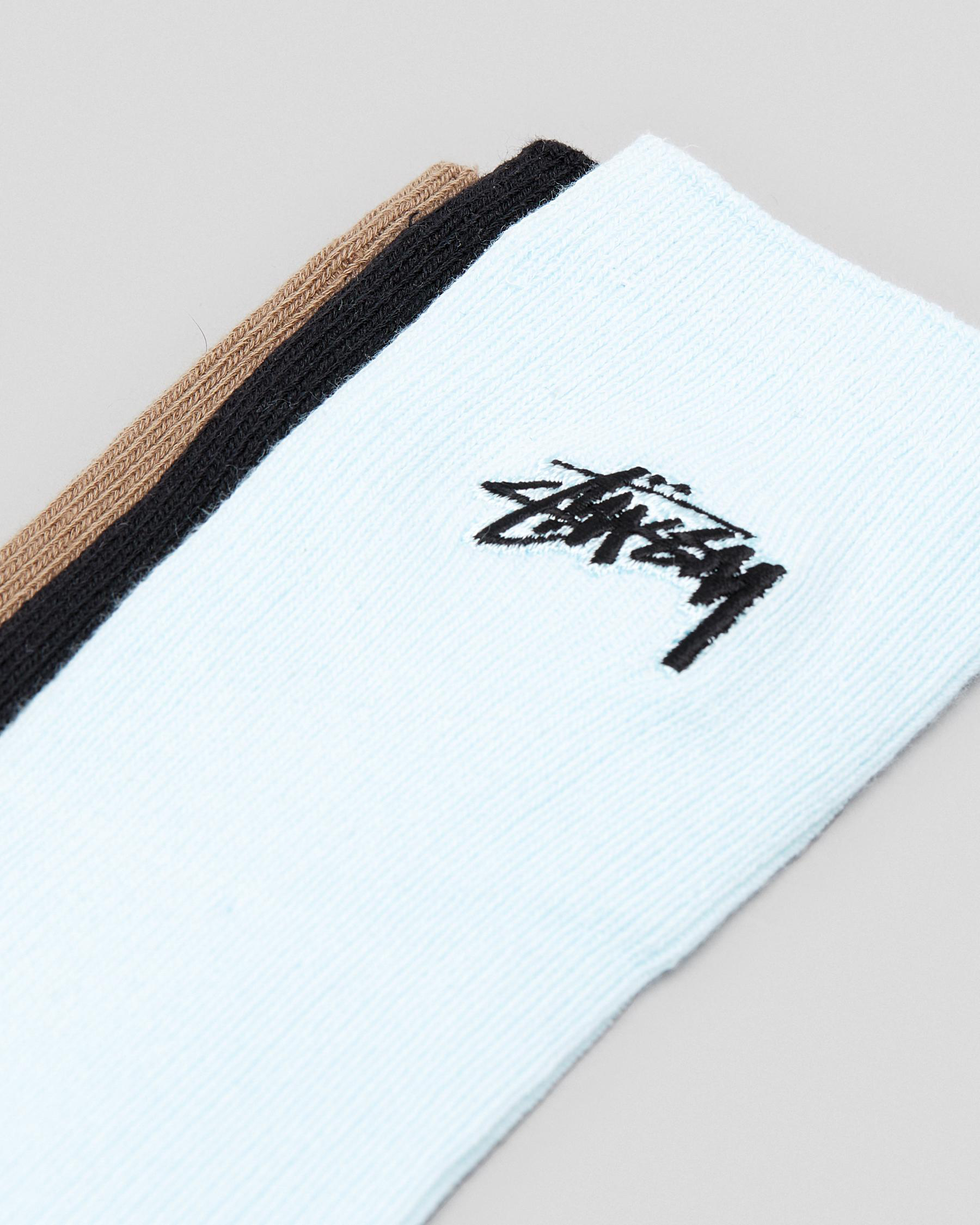 Shop Stussy Mens' Rib 3 Pack Crew Socks In Multi - Fast Shipping & Easy ...