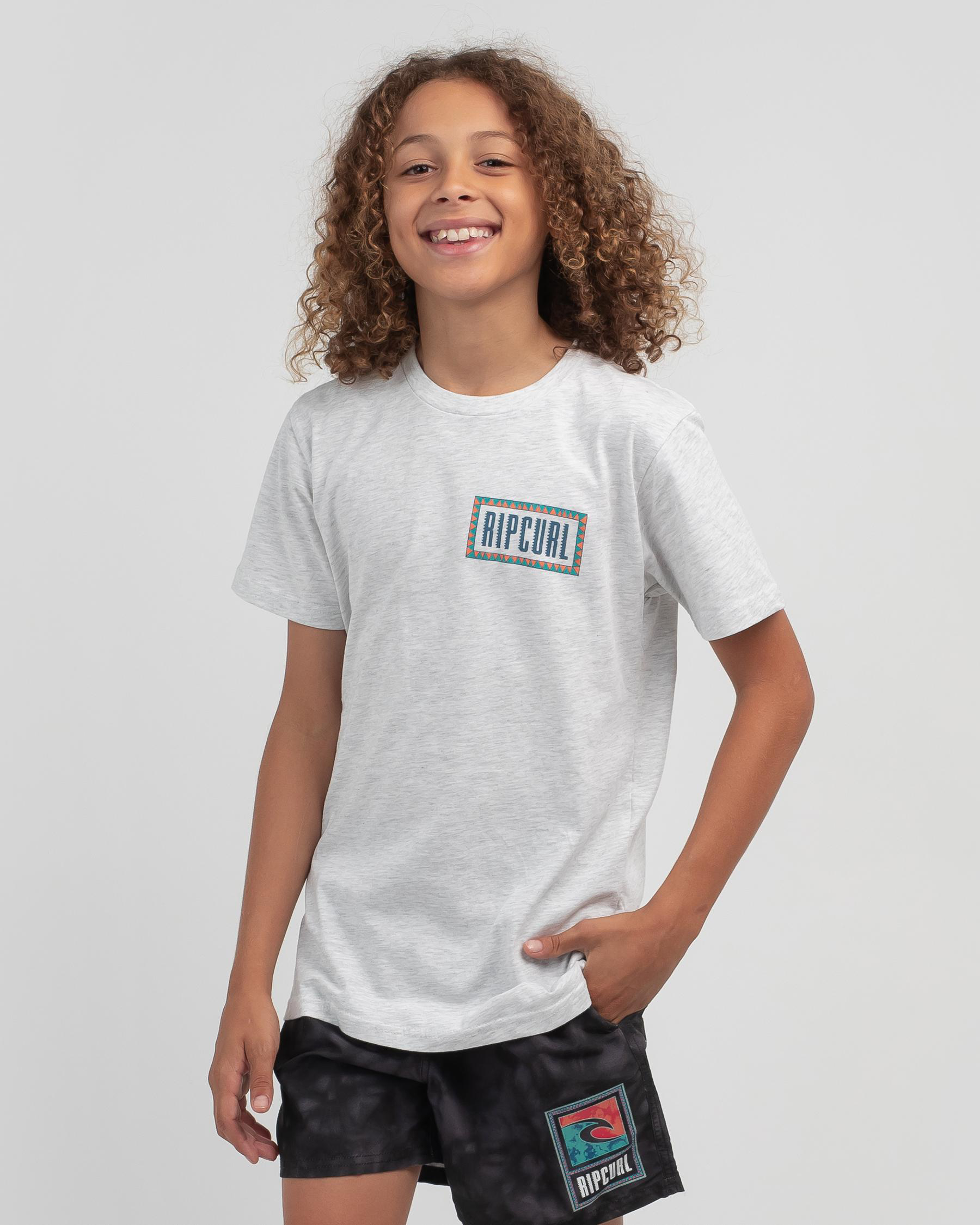 Rip Curl Boys' Origin T-Shirt In Snow Marle - Fast Shipping & Easy ...