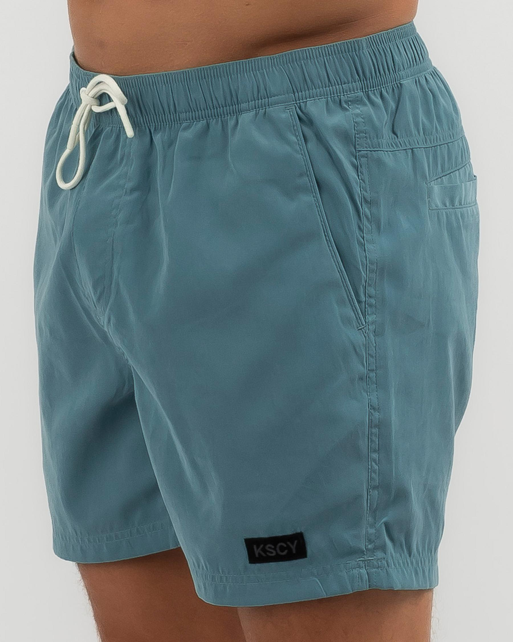 Shop Kiss Chacey Sunrise Beach Shorts In Brittany Blue - Fast Shipping ...