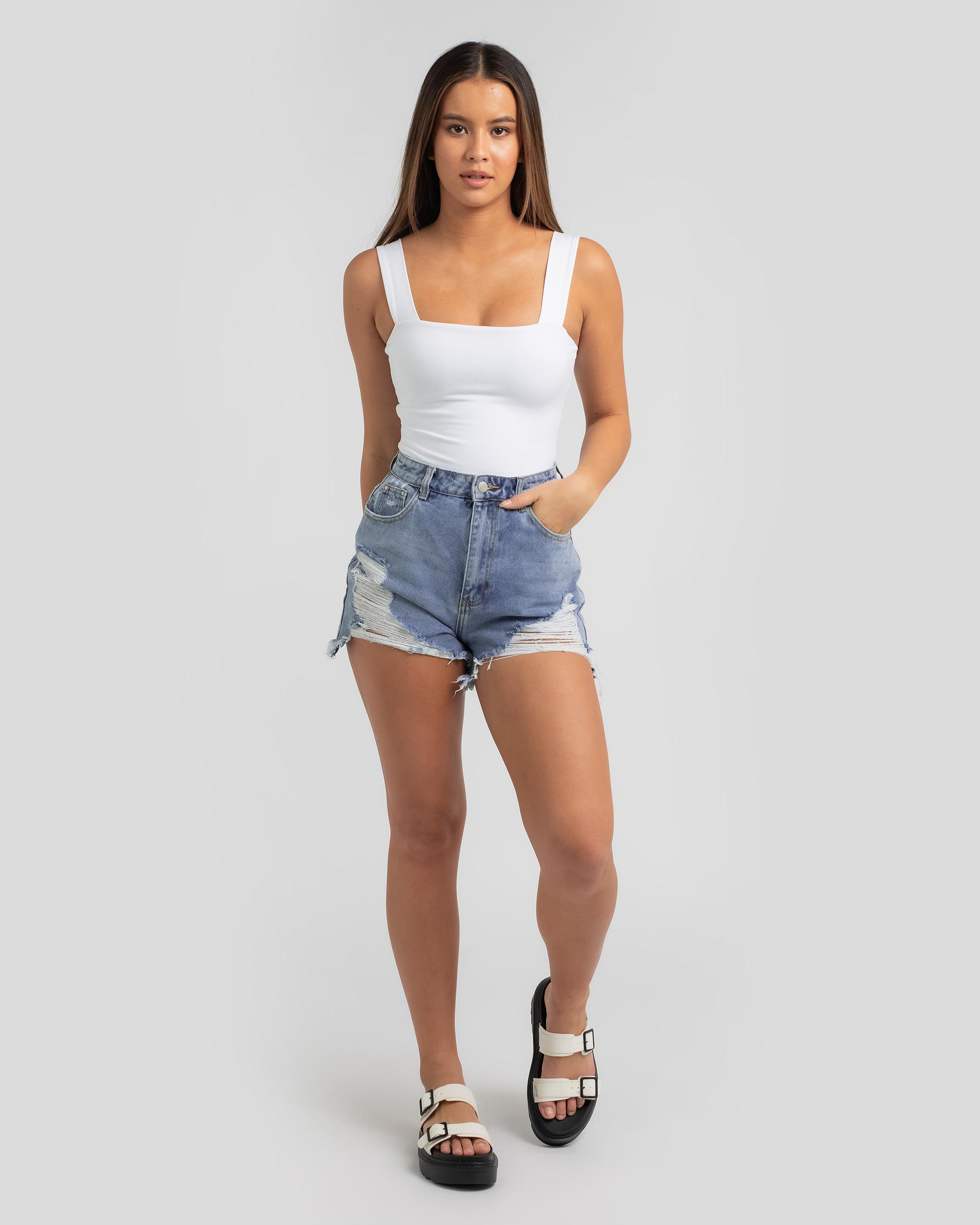 Ava And Ever Icon Bodysuit In Optical White - Fast Shipping & Easy ...