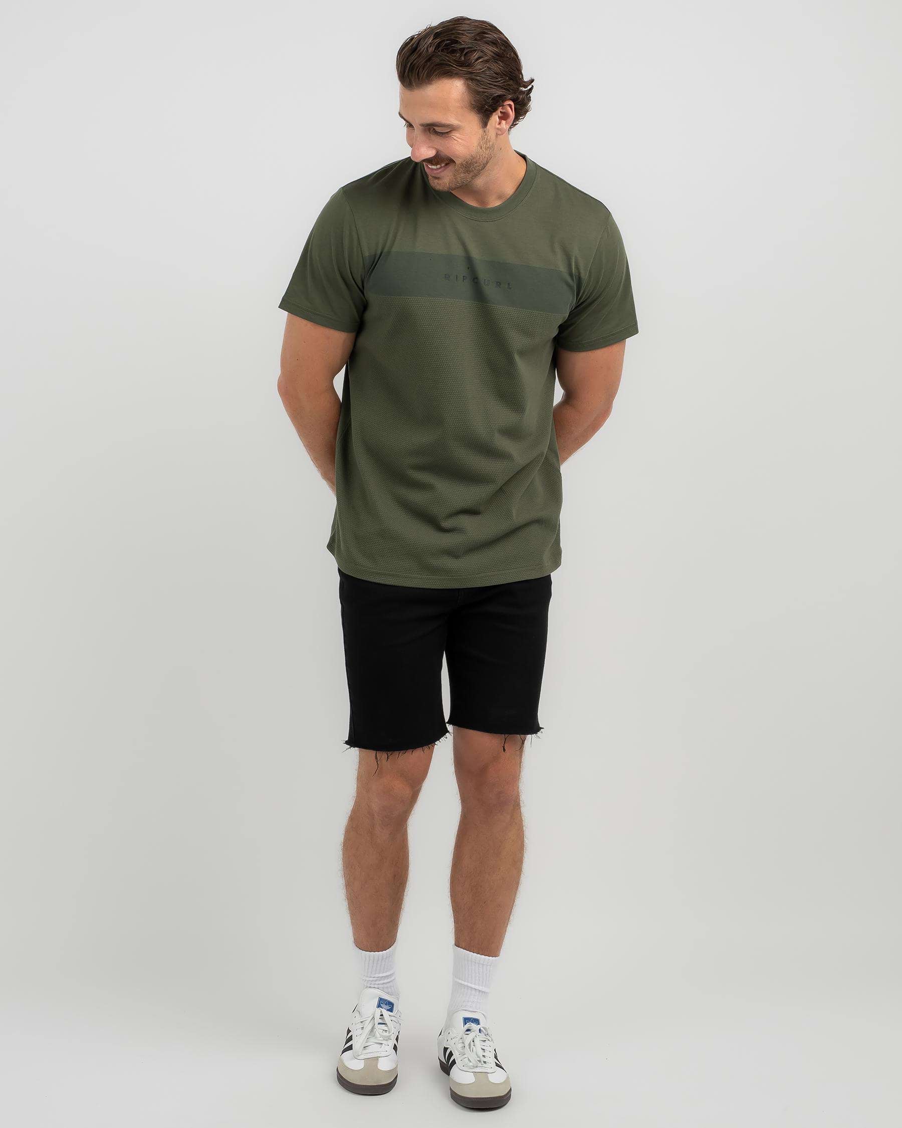 Shop Rip Curl Vapourcool Varial 2.0 T-Shirt In Dark Olive - Fast ...