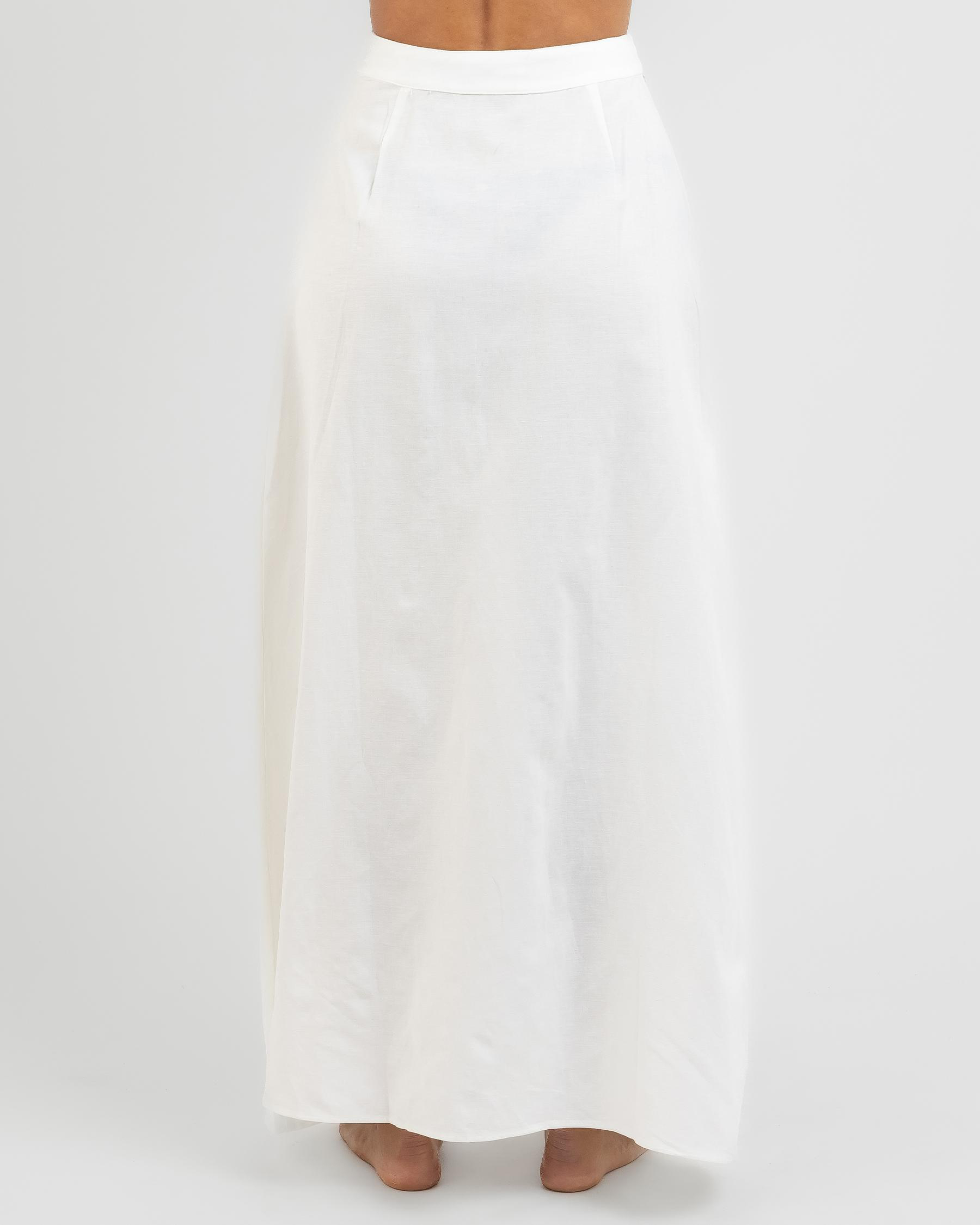Rusty Saltwater Maxi Skirt In White - Fast Shipping & Easy Returns ...