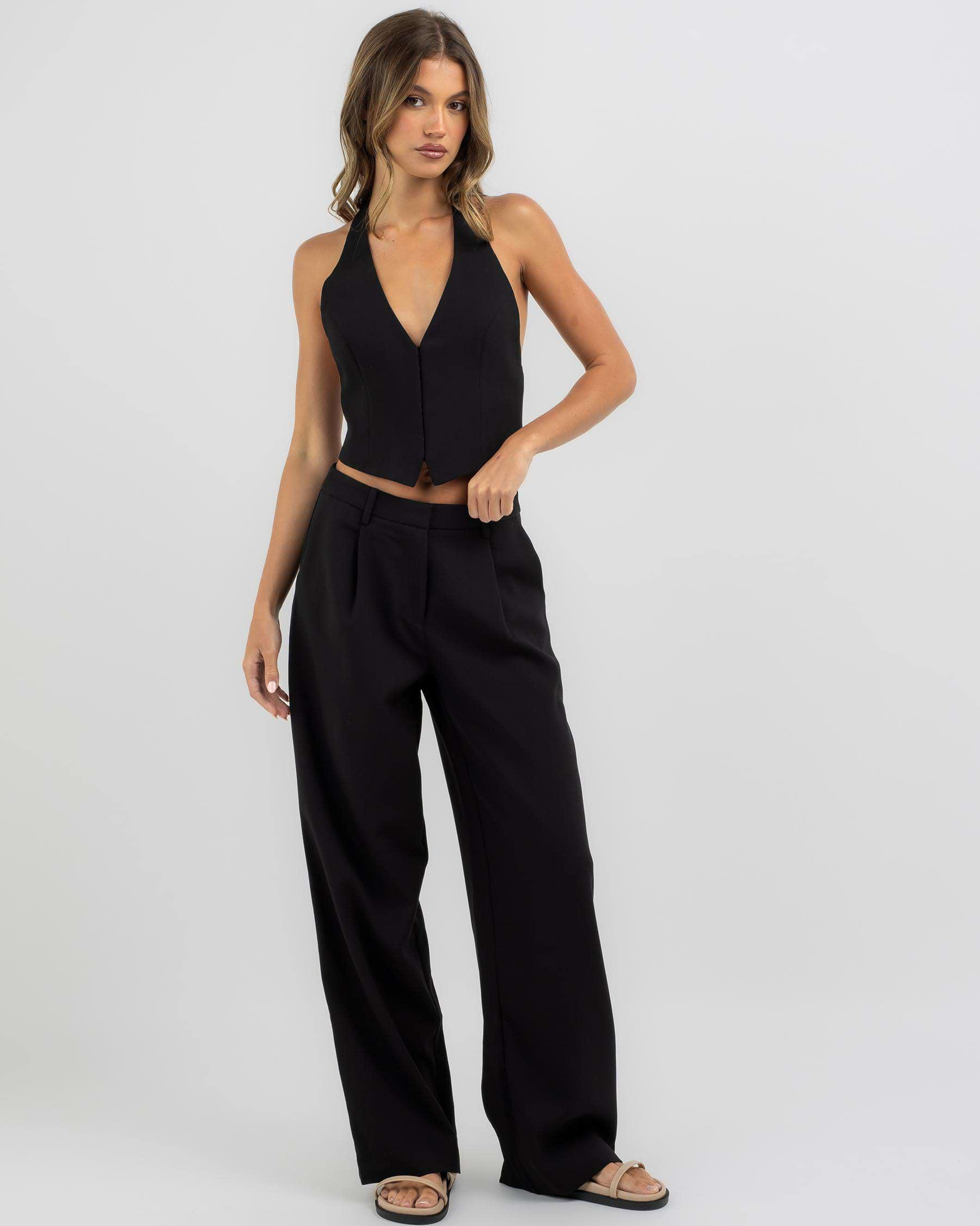 Ava And Ever Dicaprio Pants In Black - FREE* Shipping & Easy Returns ...