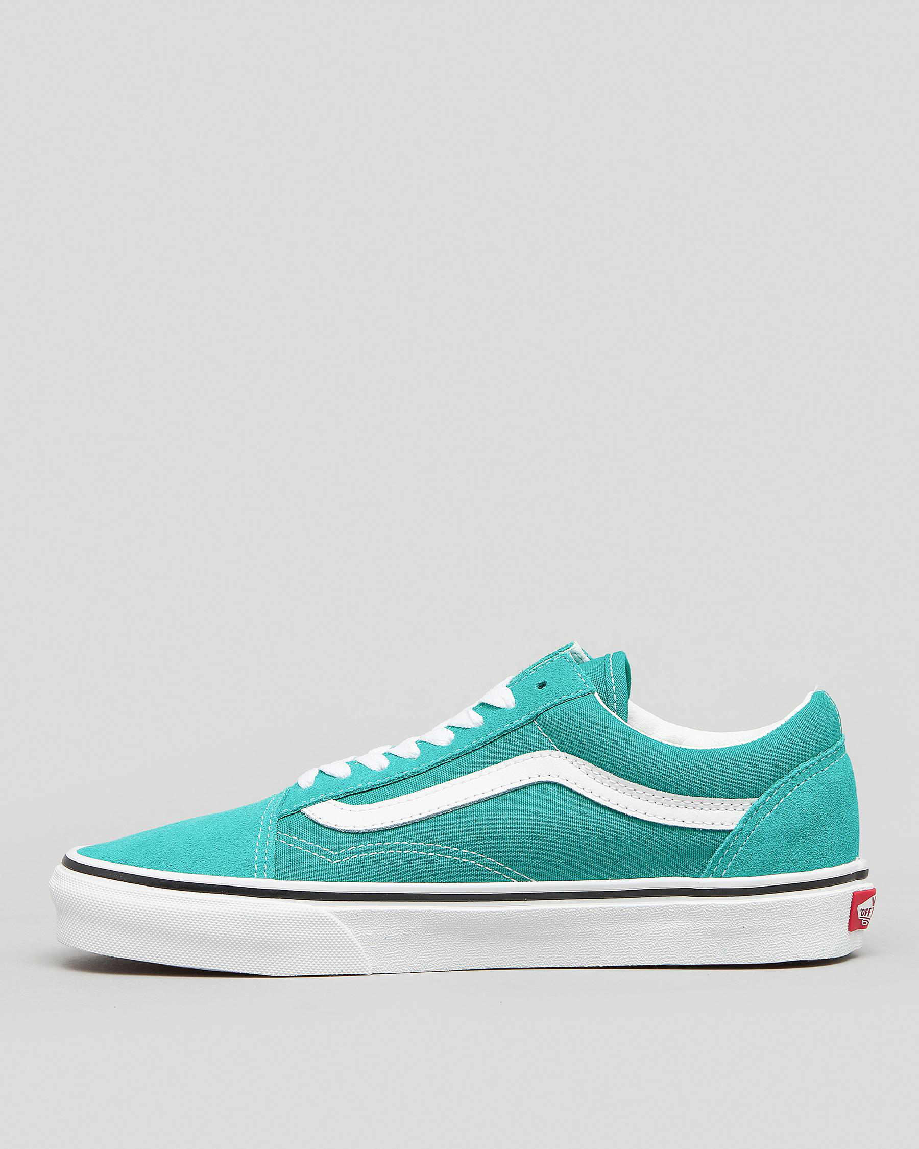 Shop Vans Womens Old Skool Shoes In Pepper Green/true White - Fast ...