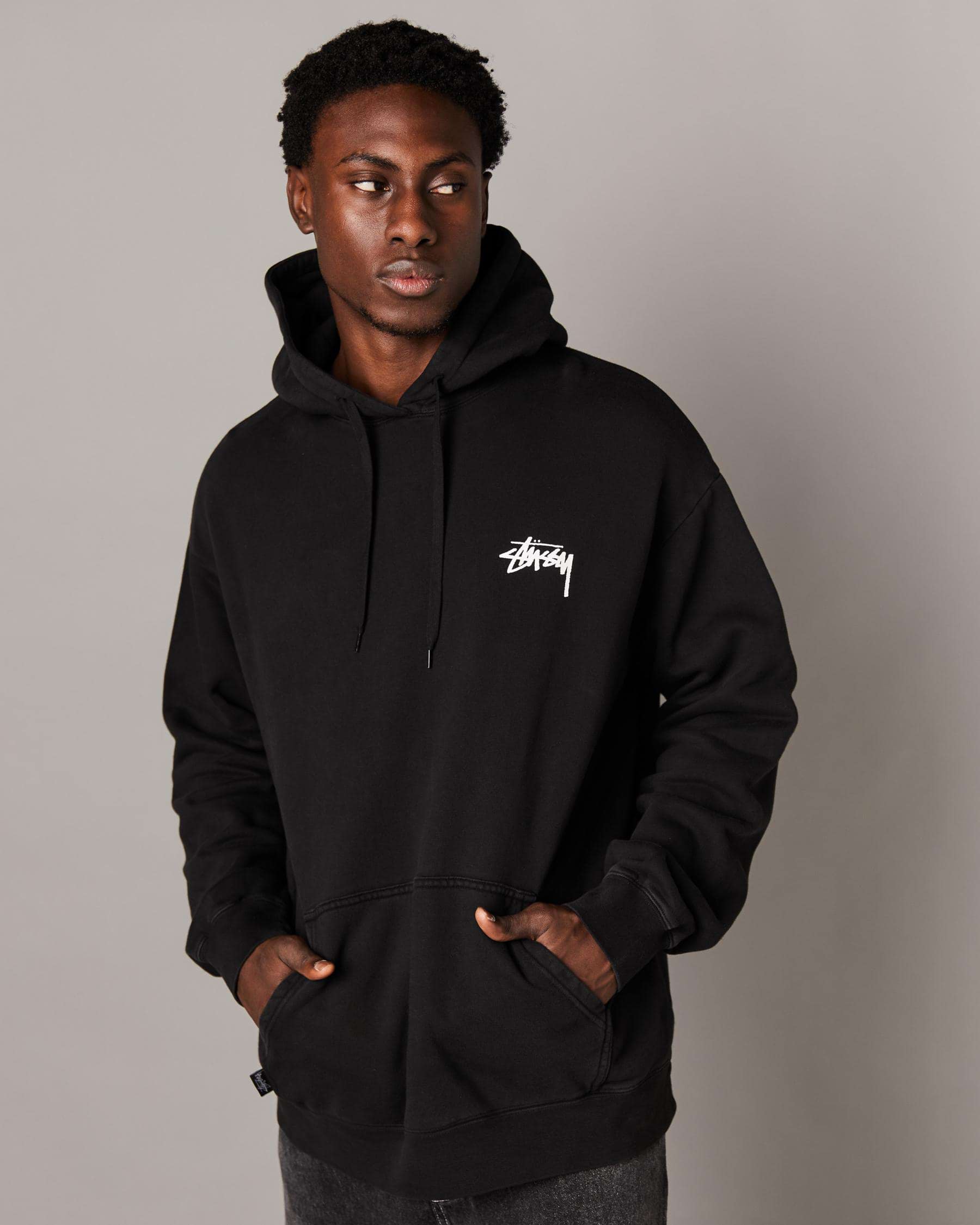 Stussy Fuzzy Dice Hoodie In Pigment Black - Fast Shipping & Easy ...