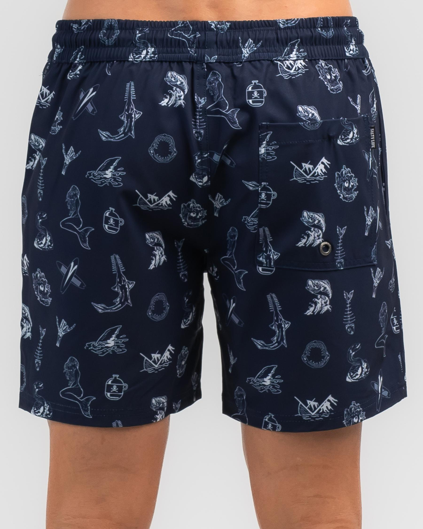 Shop Salty Life Poisonous Mully Shorts In Navy - Fast Shipping & Easy ...