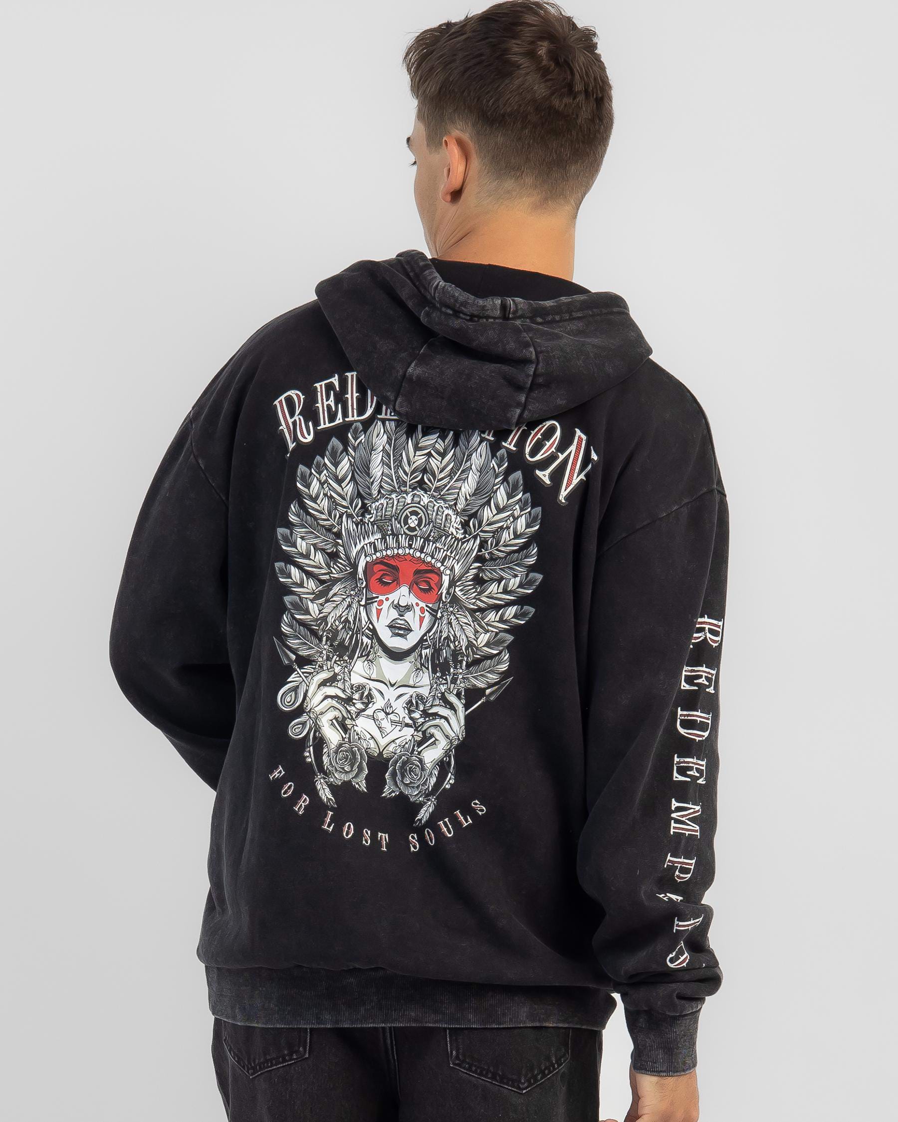 Shop Redemption Tribal Hoodie In Black Acid - Fast Shipping & Easy ...