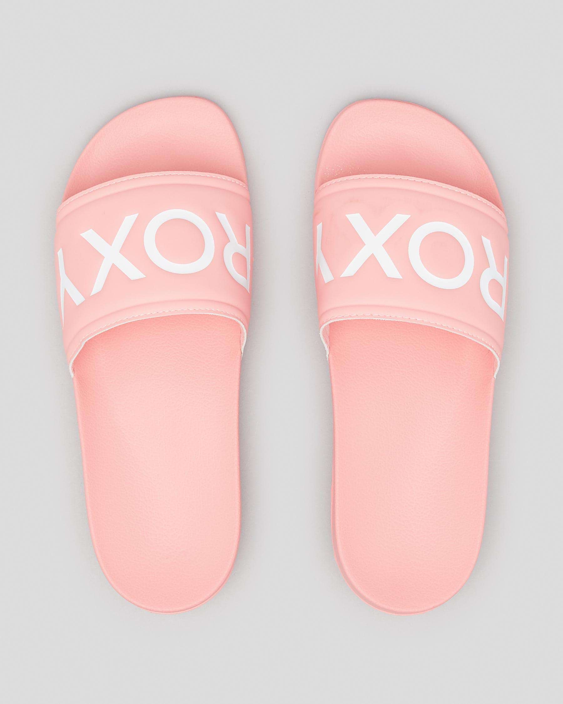 Shop Roxy Slippy Slide Sandals In Peach Parfait - Fast Shipping & Easy ...